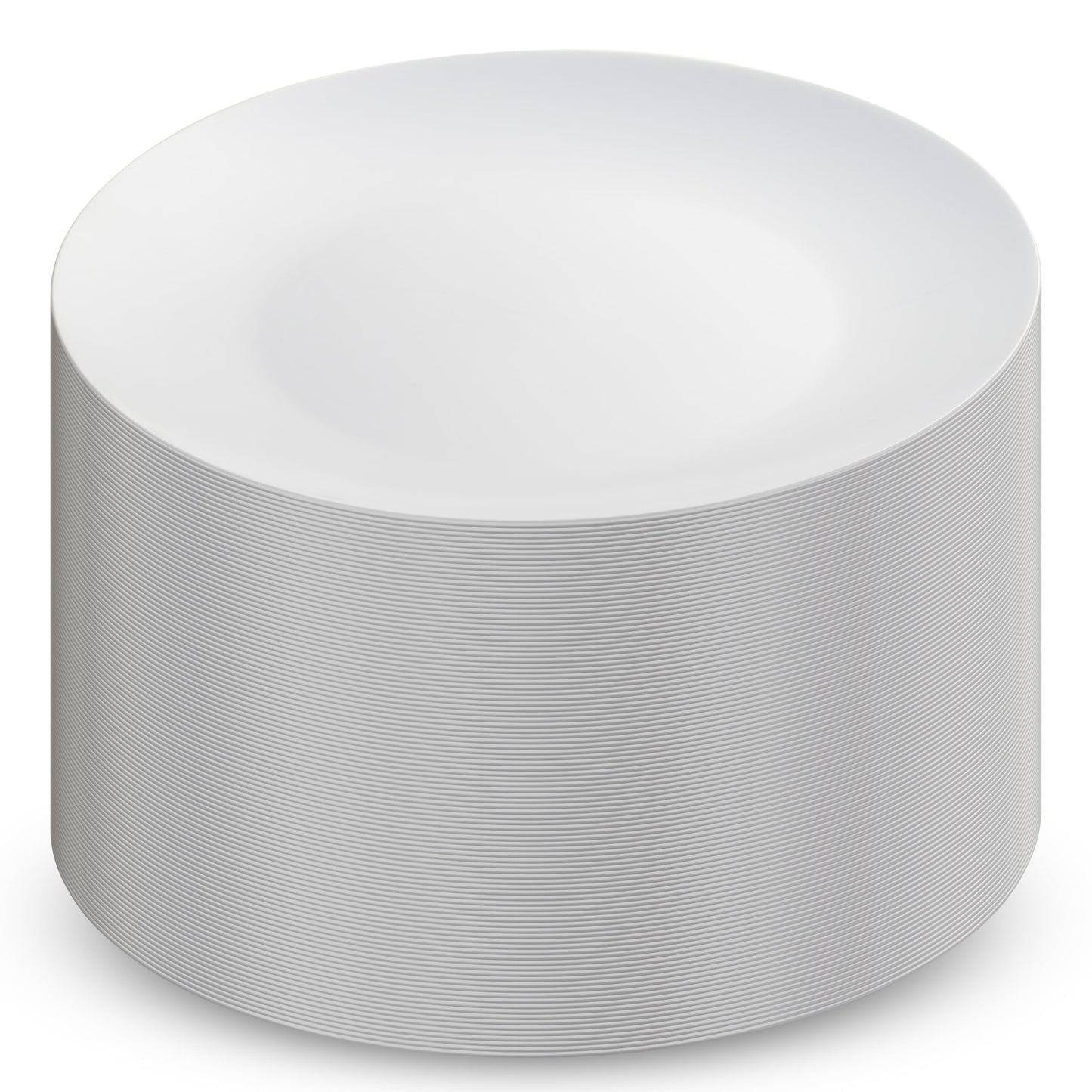 Munfix 100 White Plastic Plates Set, 50 Pcs 10.25 Inch Dinner and 50 Pcs 7.5 Inch Plastic Dessert Plates, Elegant Fancy Heavy Duty Disposable Plates for Party, Wedding, White