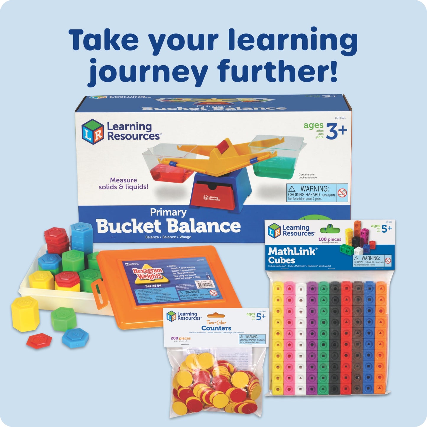 Learning Resources LER1521 Primary Bucket Balance Teaching Scale, Science/Math, Classroom Scale, Ages 3+