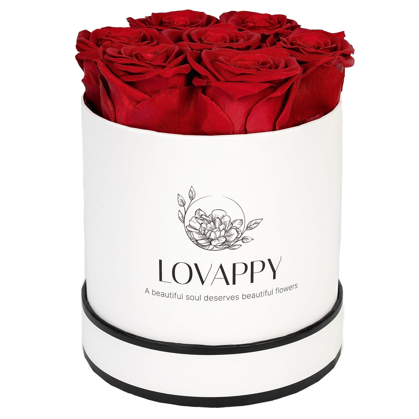 LOVAPPY Preserved Roses in A Box - Forever Rose Gifts for Women - Eternal Rose Box for Her - Rose Eternelle for Mom - Lasting Rose Girlfriend Gifts (7 Red)