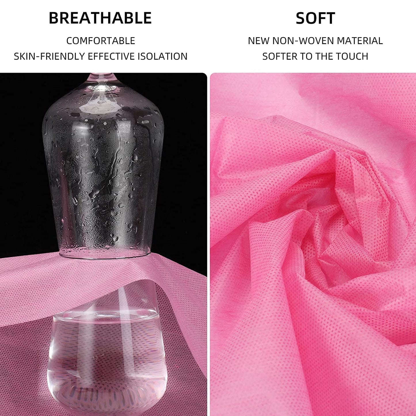 150 PCS Massage Table Sheets Disposable Non Woven SPA Bed Cover Breathable Polypropylene Fabric 31" x 70" Thin, Not Waterproof (Pink)