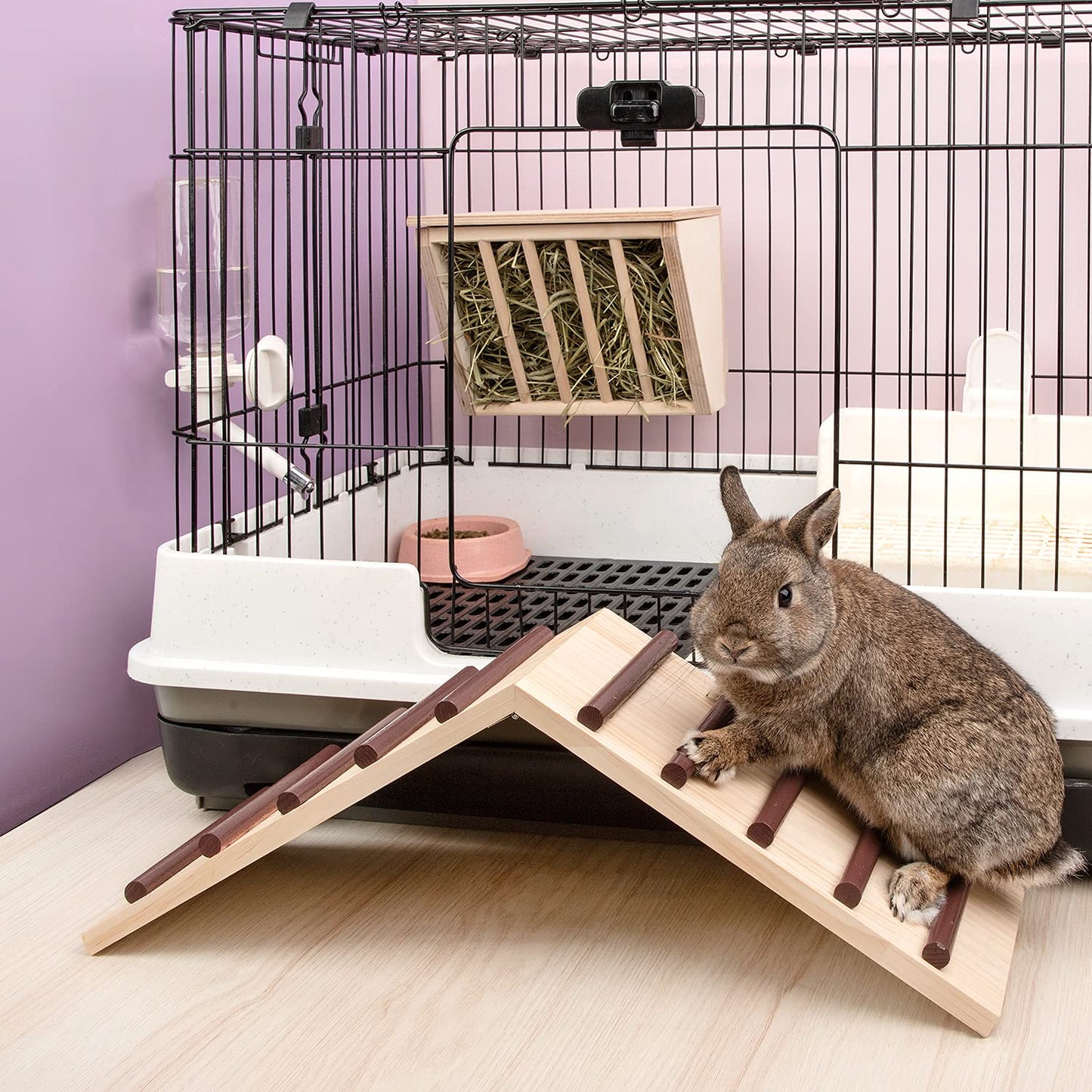 Niteangel Wooden Cage Bridge for Rabbits Guinea Pigs and Chinchilla Large Size