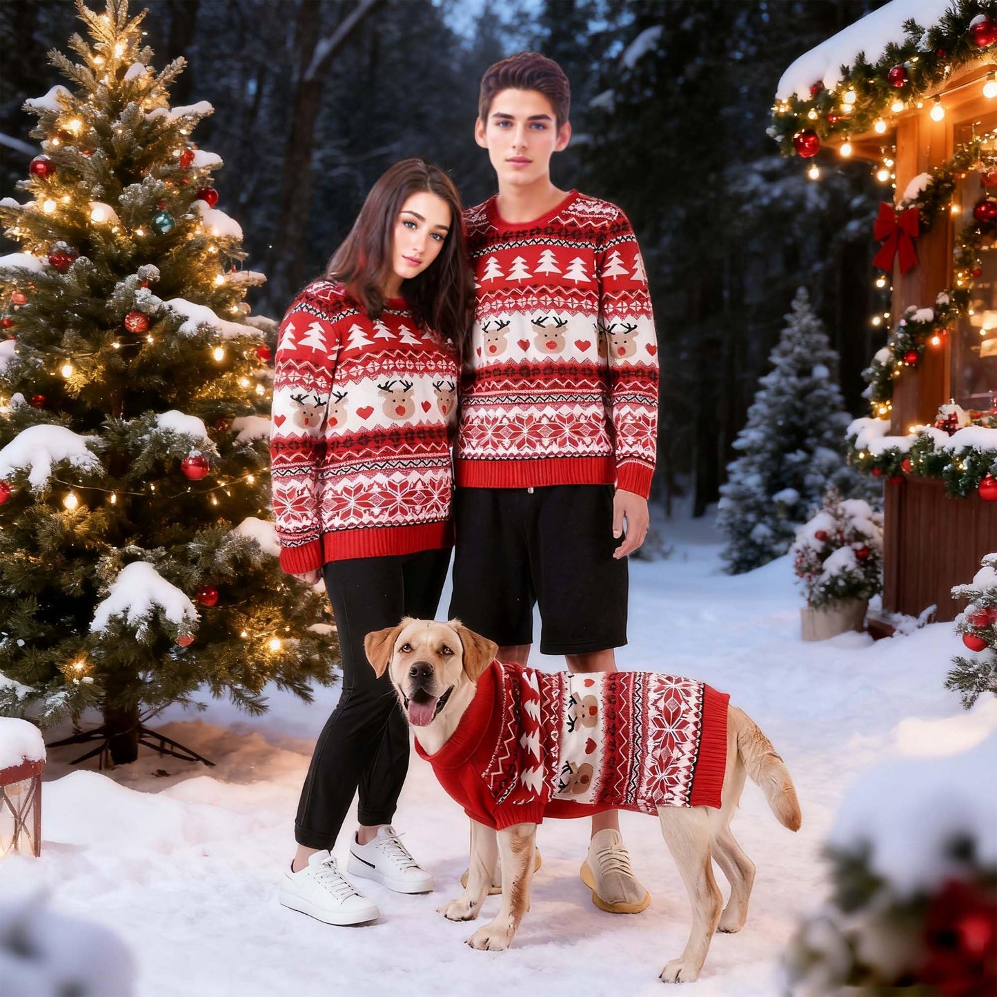 MuYaoPet Family Matching Dog and Owner Clothes Outfits,Christmas Pet Cat Sweater Costume for Small Medium Extra Large Dogs/Women/Men-Dog and Owner Matching Sweaters Separately(Only for Pet, Pet 4XL)