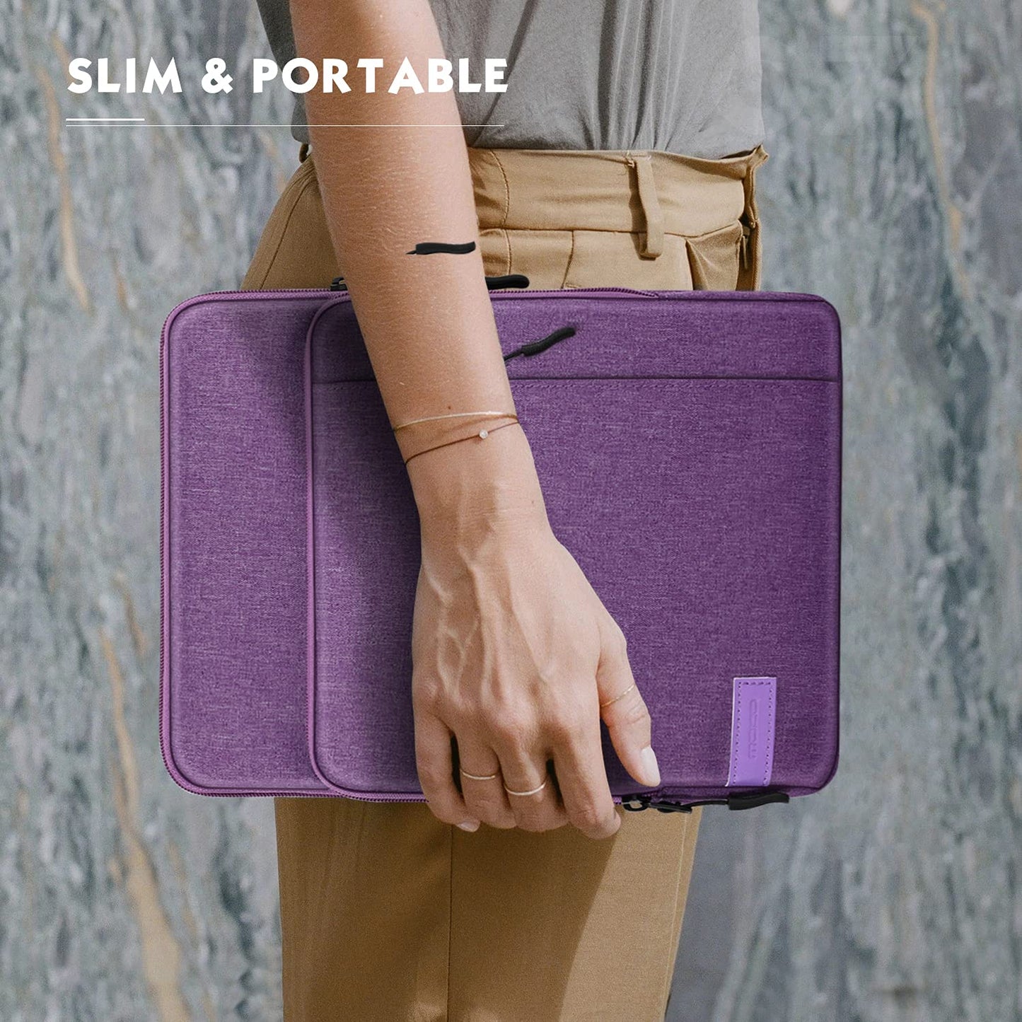 MoKo Laptop Sleeve Bag for 13.3-14 Inch, Notebook Carrying Case with Pocket Fits MacBook Pro M2 14" /13" M2/M1 Pro/M1 Max 14.2 2023-2021/Air 13.6" M3/M2 2024/2022, Surface Pro 9/8 13", Purple