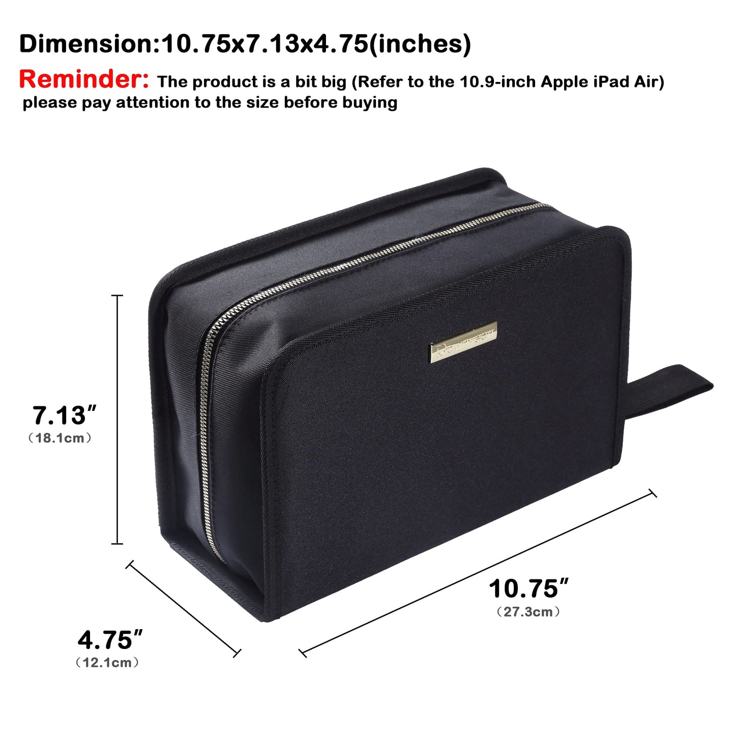 ROWNYEON Lipstick Organizer Case Lipstick Holder Lip Gloss Portable Display Lipstick Cosmetic Storage Bag Makeup Travel Bag Makeup Train Case with Carrying Handle (67 Slot Golden Zipper Black)