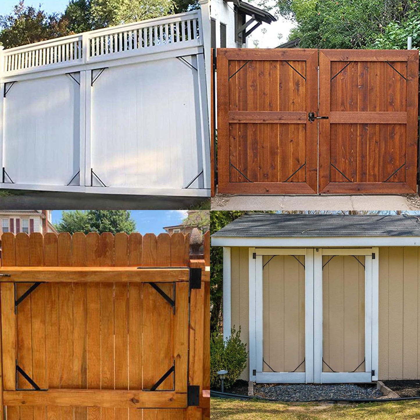 Anti Sag Gate Corner Brace Frame Kit - 1Set,Frame Hardware Kit with Self Locking Gate Latch,Heavy Duty Gate Corner Brace Bracket for Wooden Gate Fences,Shed Doors,Wood Windows,Corral Gates