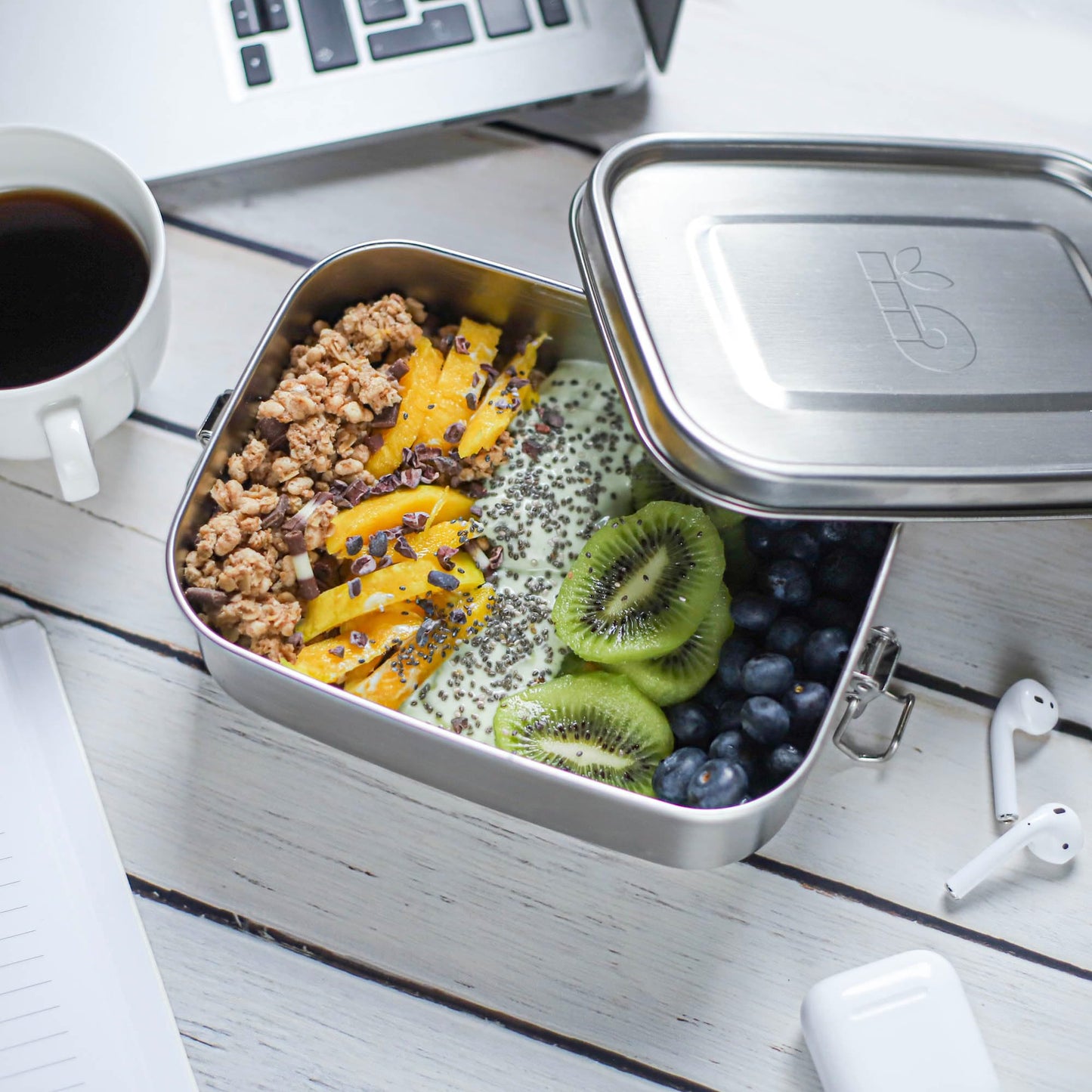 Stainless Steel Lunch Box 1400 ml | Compartment Tiffin Box | Leakproof Lunch Box | Eco Friendly Lunch Boxes for Adults | Lunch Box Adults | Tiffin Box 1400 ml | Sandwich Boxes for Adults | Bambaw
