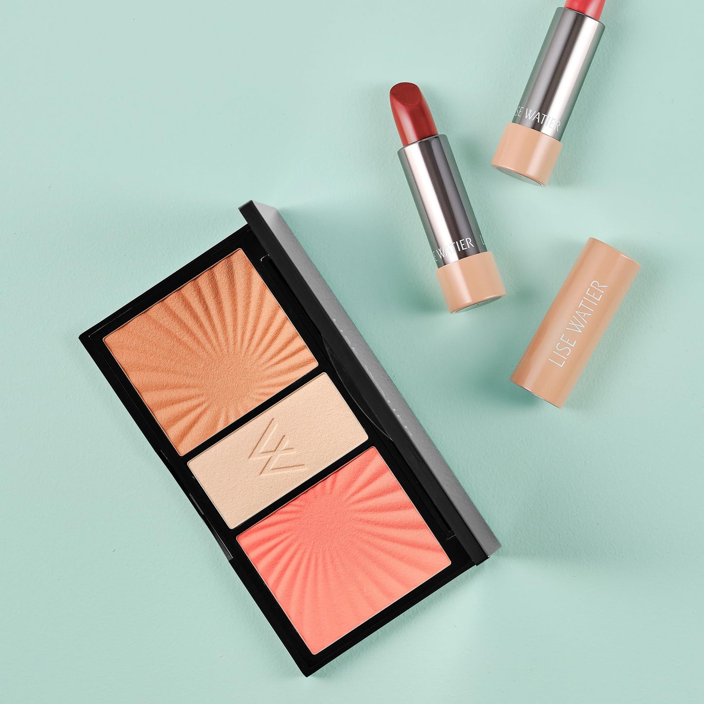 Watier Havana Trio Glow | 3-in-1 Face Palette with Bronzing Powder, Highlighter & Blush