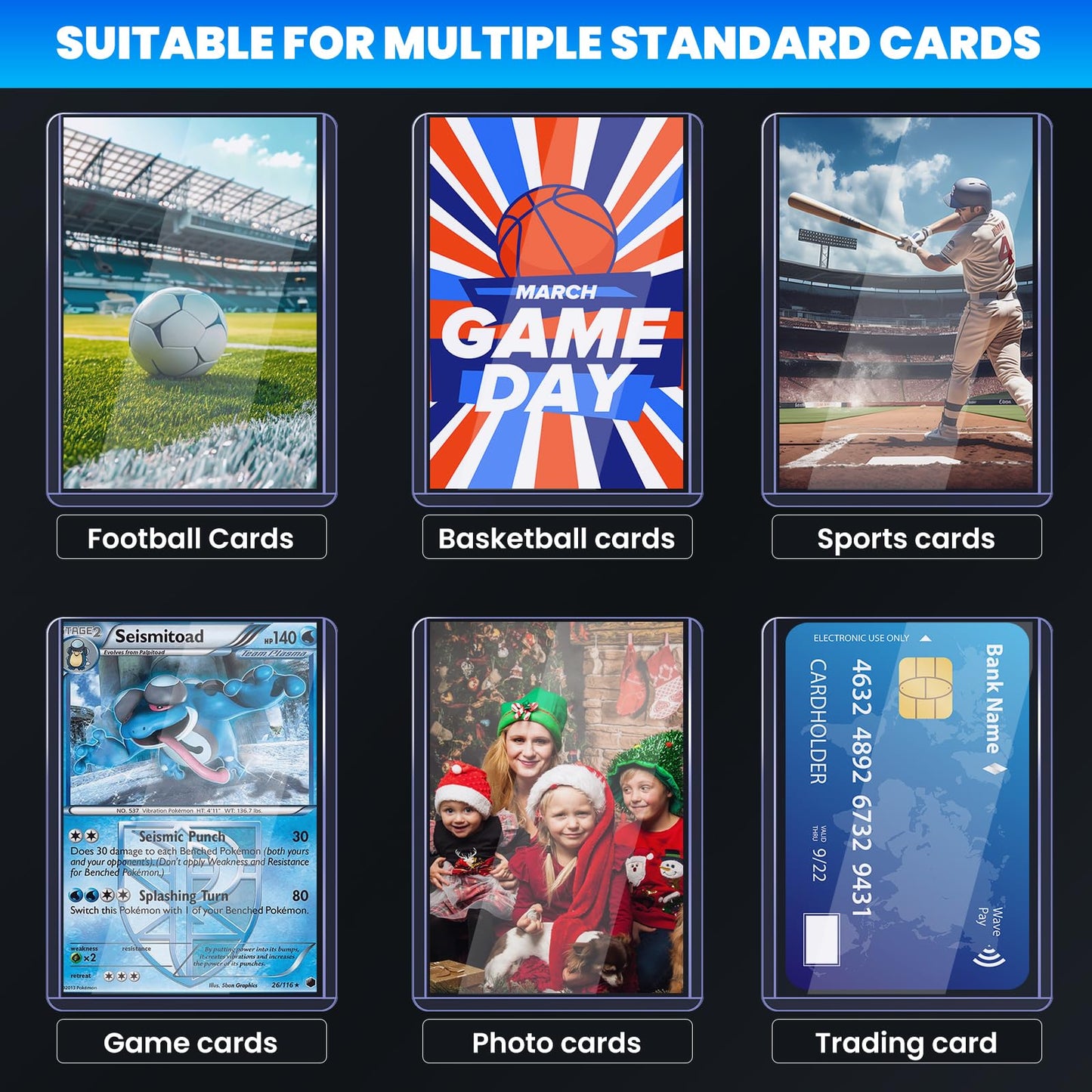 600 Packs Card Sleeves Top Loaders for Cards,3" x 4" Baseball Card Protectors,Trading Card Sleeves Hard Plastic Fit for Baseball, Football Cards (300 Hard Sleeve + 300 Soft Sleeve)