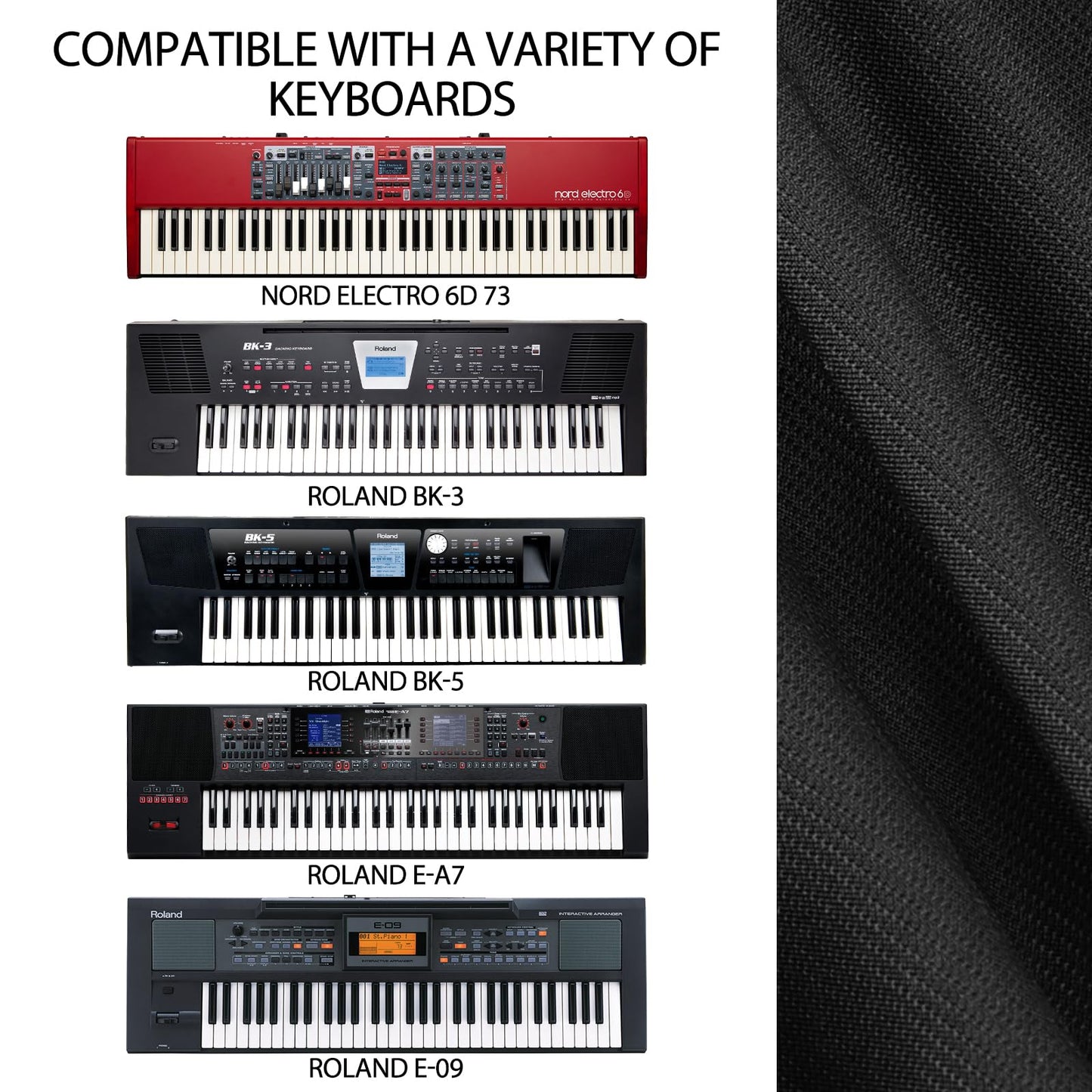Musiin 73 and 76 Keys Piano Keyboard dust Cover,Compatible with Nord Electro 6D 73 Key, Yamaha NP-15, Luxury Chinlon Anti-dust & Scratch-Proof, Smooth Touch & Custom Fit
