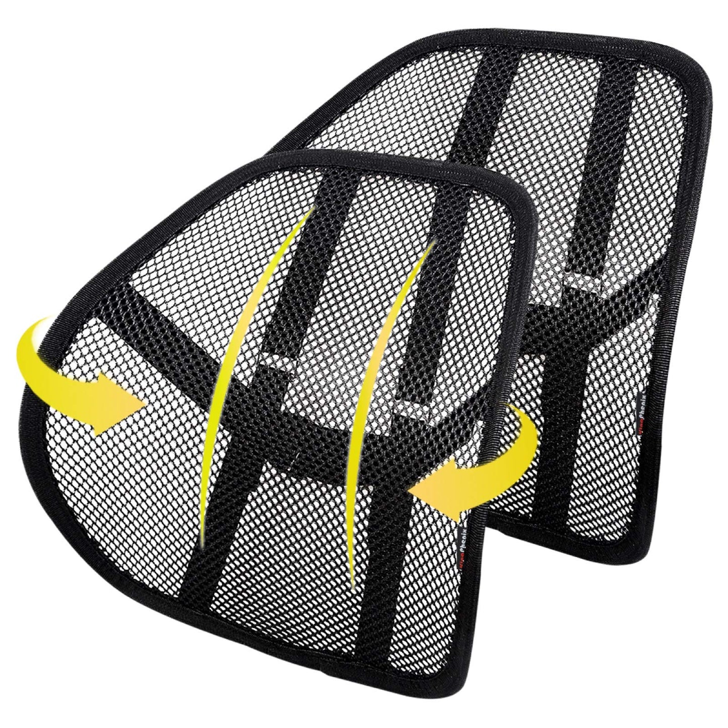 Lumbar Support (2 Pack) with Double-Layer Mesh, Mesh Back Support for Car Seat, Office Chair -Black