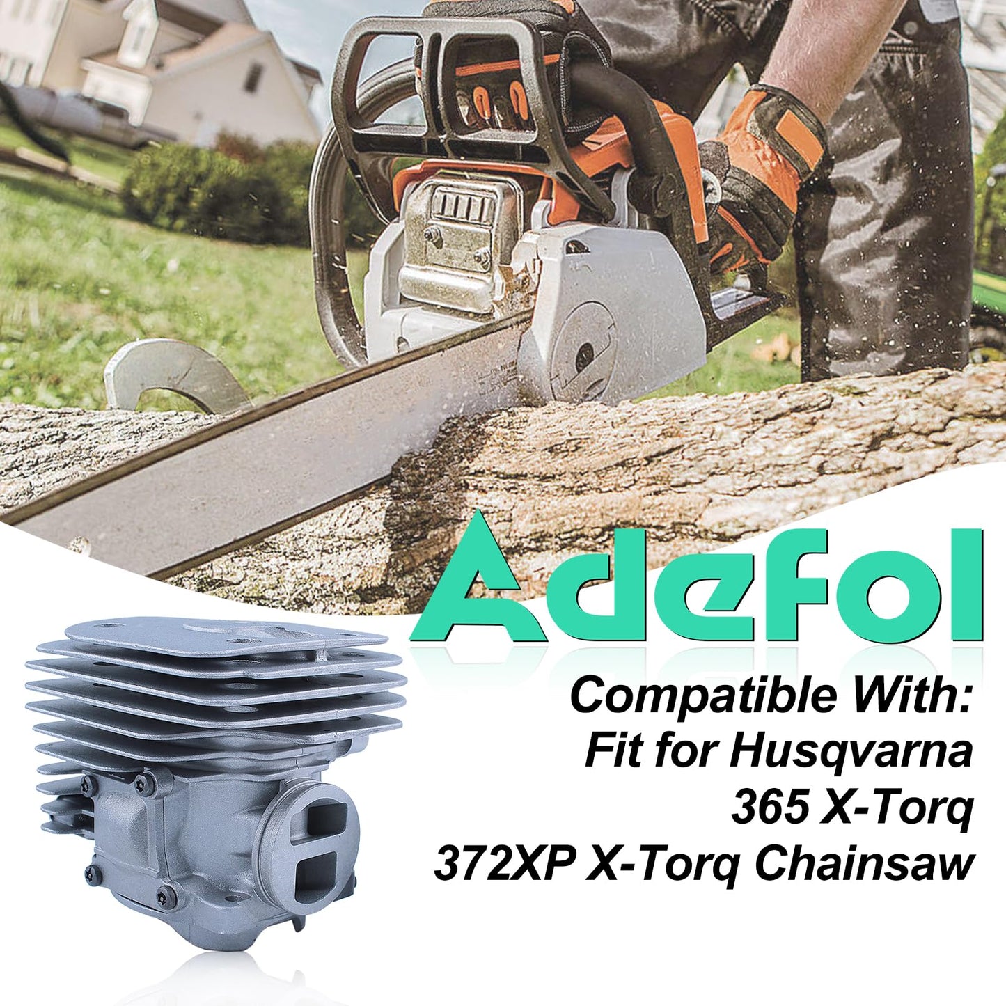 Adefol 50mm Cylinder Piston Gasket Kit for 365 372XP X-Torq Husqvarna Chainsaw Replacement 575 25 57-02