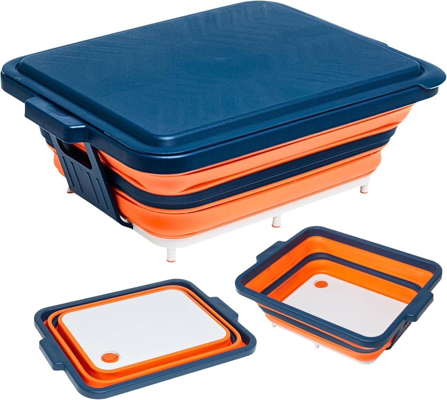Collapsible BBQ Prep Tub with Cutting Board & Lid – Meat Marinating Container, XL Grill & Brisket Prep Station