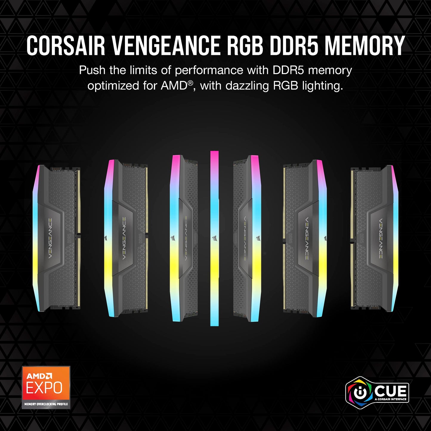 CORSAIR VENGEANCE RGB DDR5 32GB (2x16GB) DDR5 6000MHz CL36 AMD EXPO Intel XMP iCUE Compatible Computer Memory – Gray (CMH32GX5M2E6000Z36)