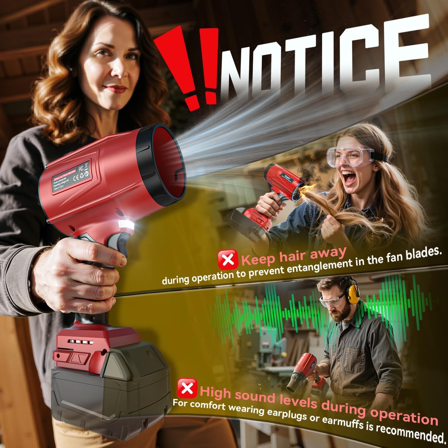 800,000 RPM Leaf Blower Compatible with Milwaukee 18V: Ecarke Cordless Dust Blower, Electric Turbo Jet Blower Handheld Battery Powered with Brushless Motor for Patio Garden Lawn(Tool Only, No Battery)