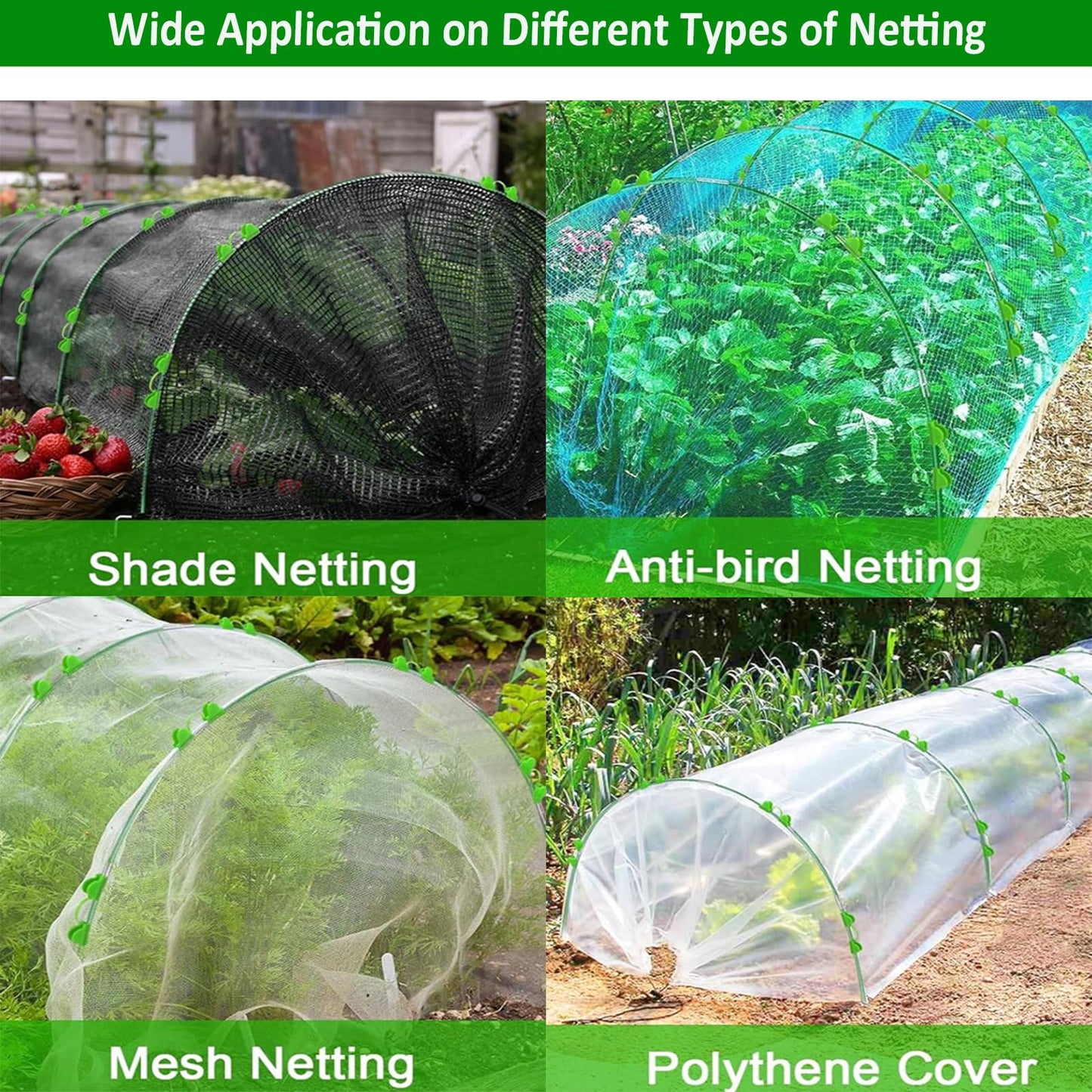 10 Sets of Durable 7 mm Fiberglass Garden Hoops for Row Cover Netting, Heavy Duty Greenhouse Hoops Grow Tunnel for Garden Netting, Flexible Garden Hoop Rods, DIY Plant Supports for Vegetables Flowers