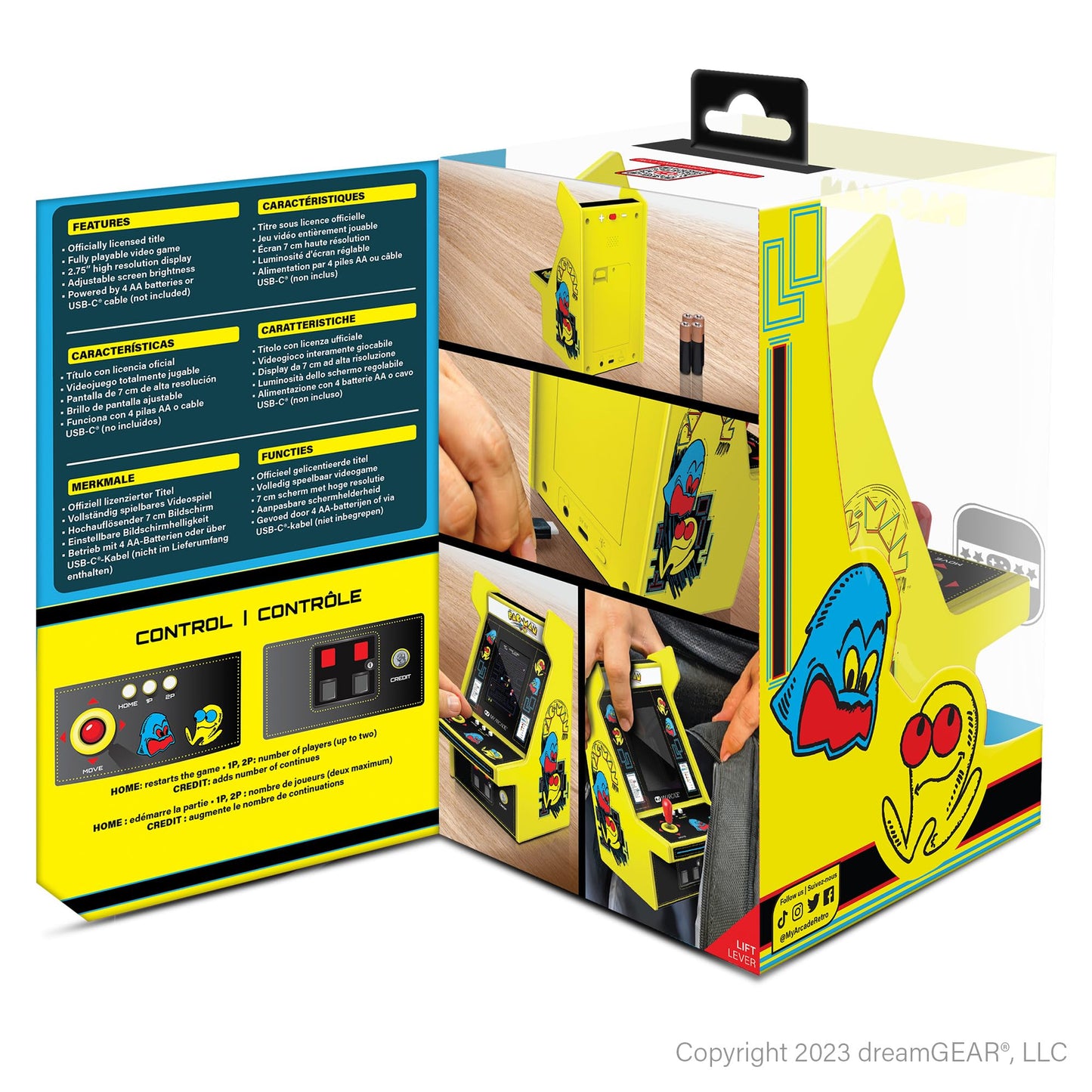 My Arcade Pac-Man Micro Player Pro: 6.75" Handheld Retro Arcade Classics Video Game