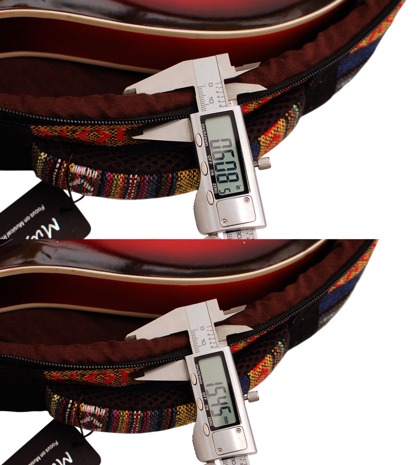 MUSIC FIRST Original Design 15mm Thick Padded Country Style A & F Style Mandolin Gig Bag (Soft Case) Fits Most A Mandolins