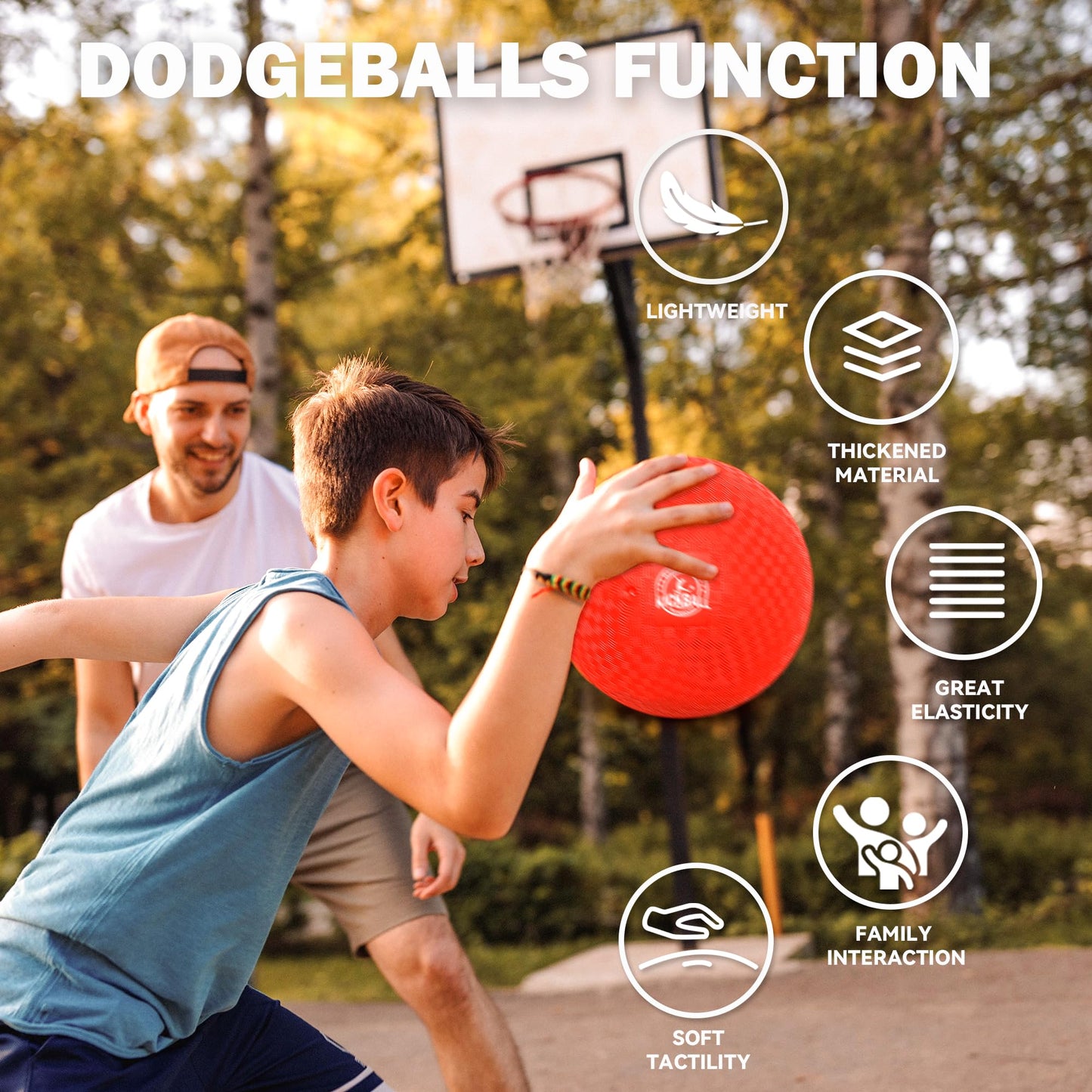 8.5 Inch Kickball Set, Dodgeballs 12 Pack, Playground Balls for Kids&Adults, Bouncy Balls Includes Pump and Storage Bag, Handball for Outdoor & Indoor Games, Boys and Girls Gift with Gift Box