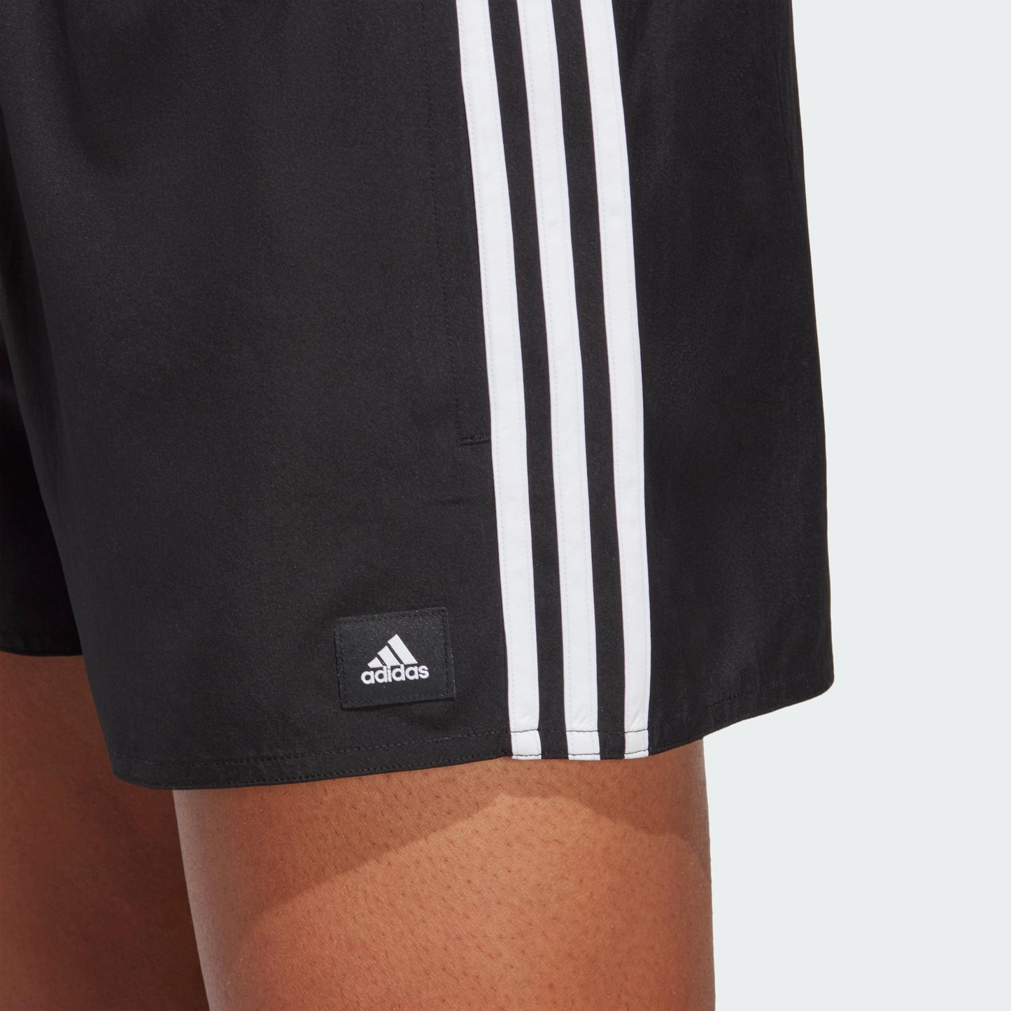 adidas Men's 3-Stripes CLX Swim Shorts, Black/White, Large