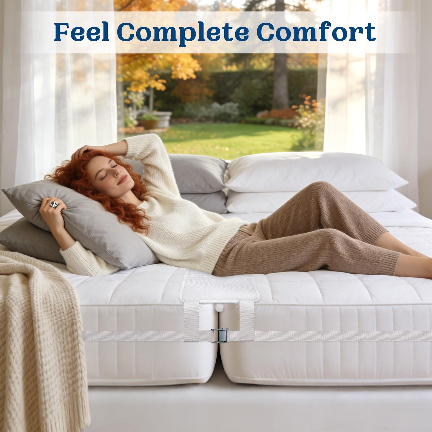 FeelAtHome Twin to King Bed Converter Kit - Bed Bridge - Twin XL Connector to King Maker - Mattress Bridge - Conversion Kit (8" Class)