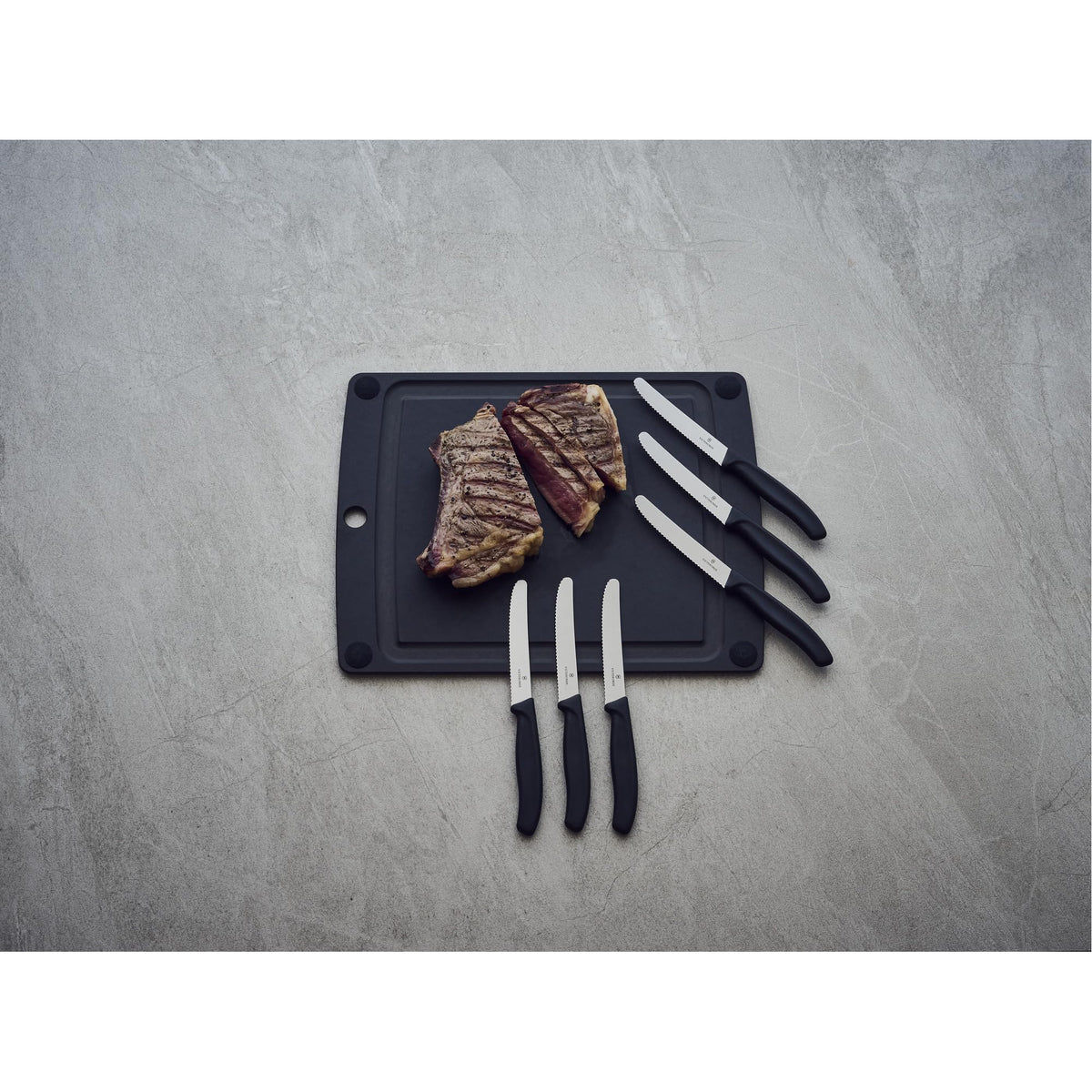 Victorinox Swiss Army Classic 6-Piece Steak Knife Set, 4-1/2-Inch Serrated Blades with Round Tip, 6.7833.6US1