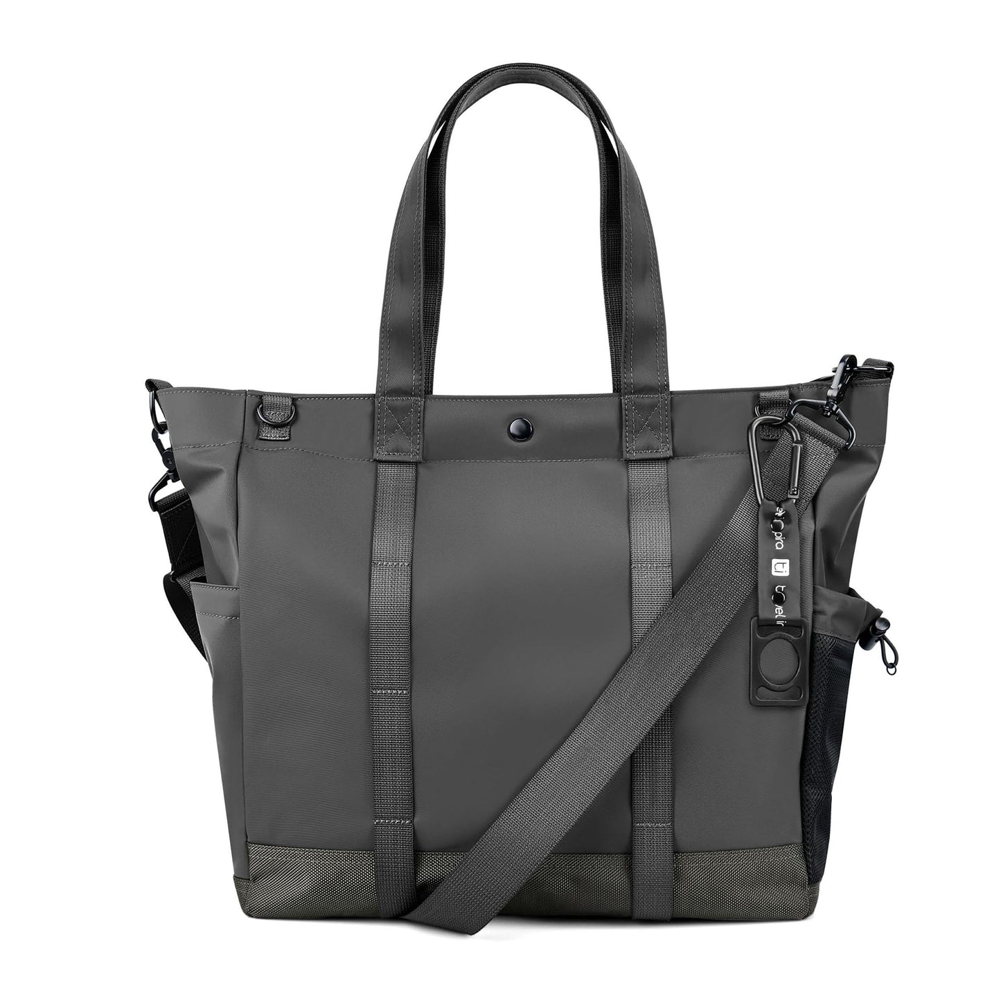 travel inspira Laptop Tote Bag for Women/Men, Water-Repellent & Wrinkle-Resistant Work Bag with Adjustable Strap, Durable Bottom, Spacious for 15.6" Laptops, Ideal for Commuting & Business - Gray