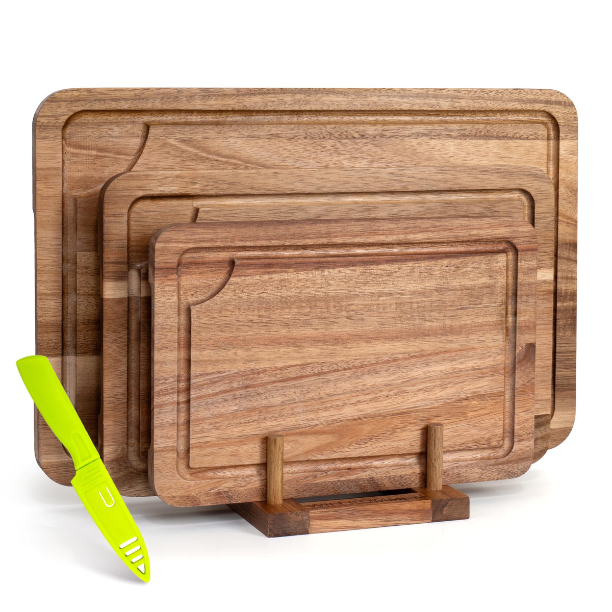 Wooden Cutting Boards for Kitchen, Wood Cutting Board Set with Juice Groove, Chopping Boards Set of 3(Small, Meduim & Large Charcuterie & Chopping Butcher Block for Meat