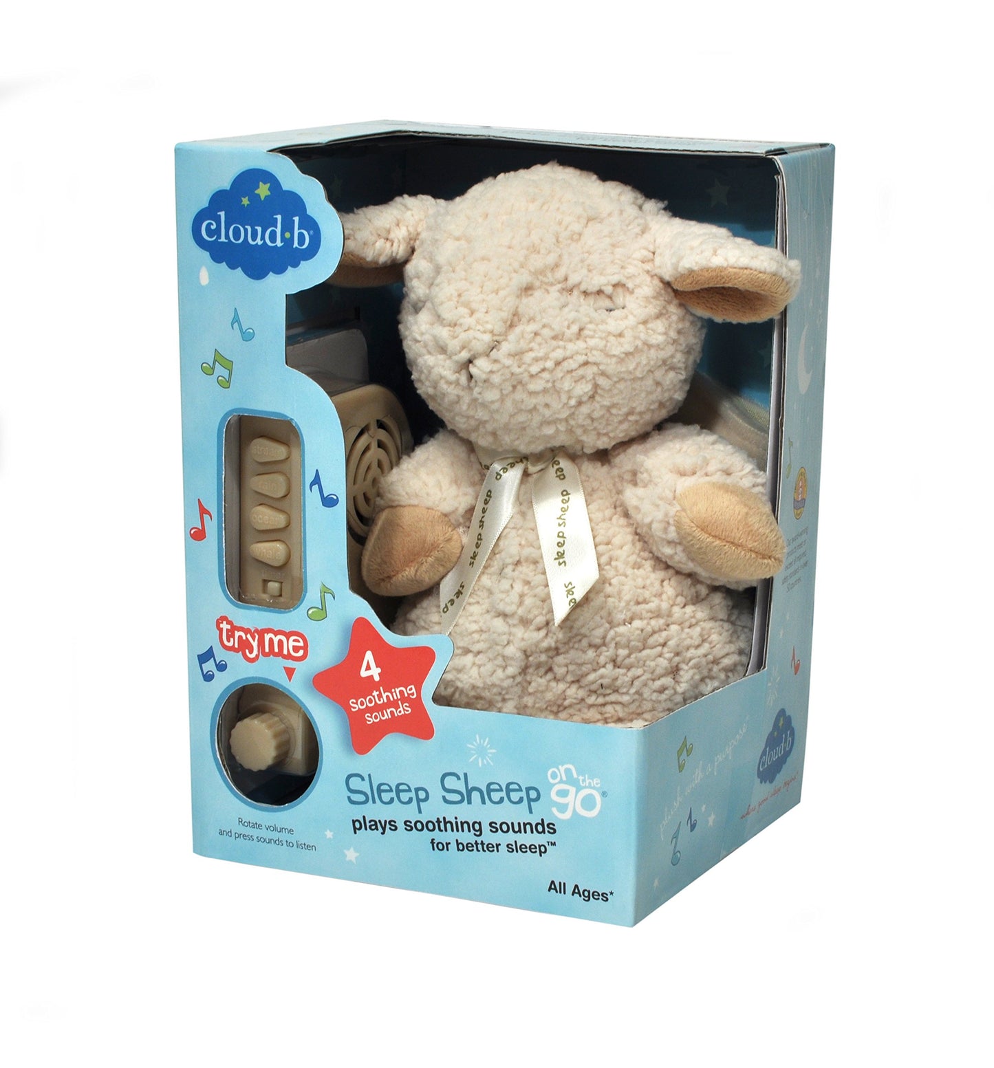Cloud B Sleep Sheep On The Go Portable Plush Sound Machine, Natural