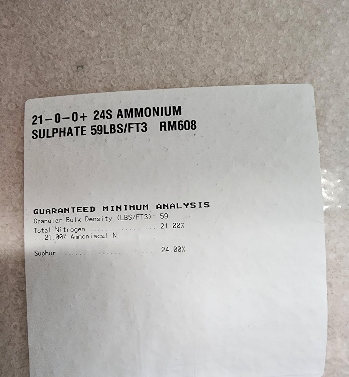 Ammonium Sulfate 21-0-0, Prepared and Packed by Let's Grow Garden Supply (5 LB)