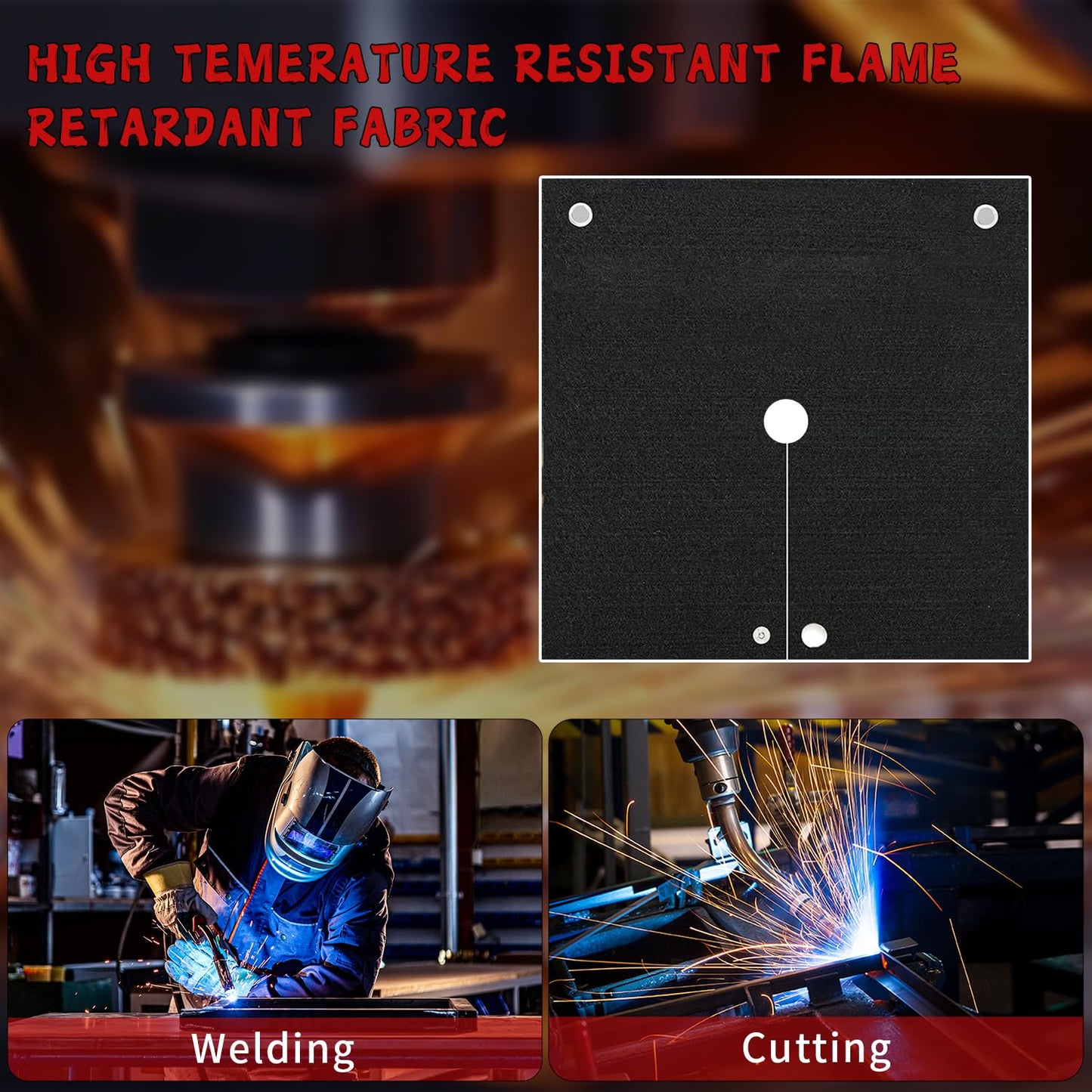 kaidun Welding Blanket Fireproof, 2 Pieces of 20'' x 20'' Opening Shape Heat Shield Mat for Plumbing Brazing Soldering Copper Pipe, Fire Flame Resistant Cloth Rag, Solder Plumbers HVAC Torch Protector