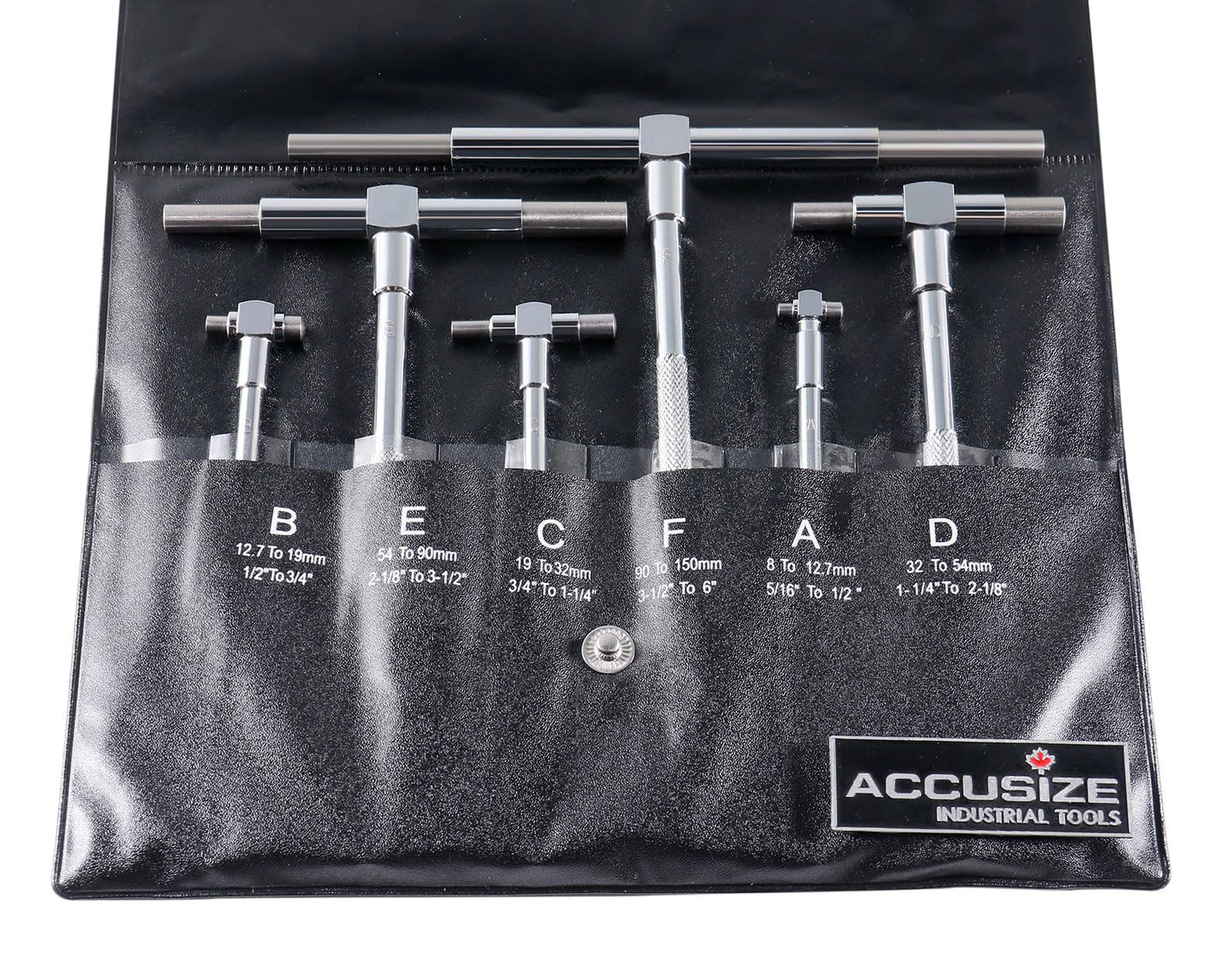 Accusize Industrial Tools 5/16'' - 6 Inch, 6 Pc Telescoping Gage with Self-Centring Double-Action System, 3602-5011