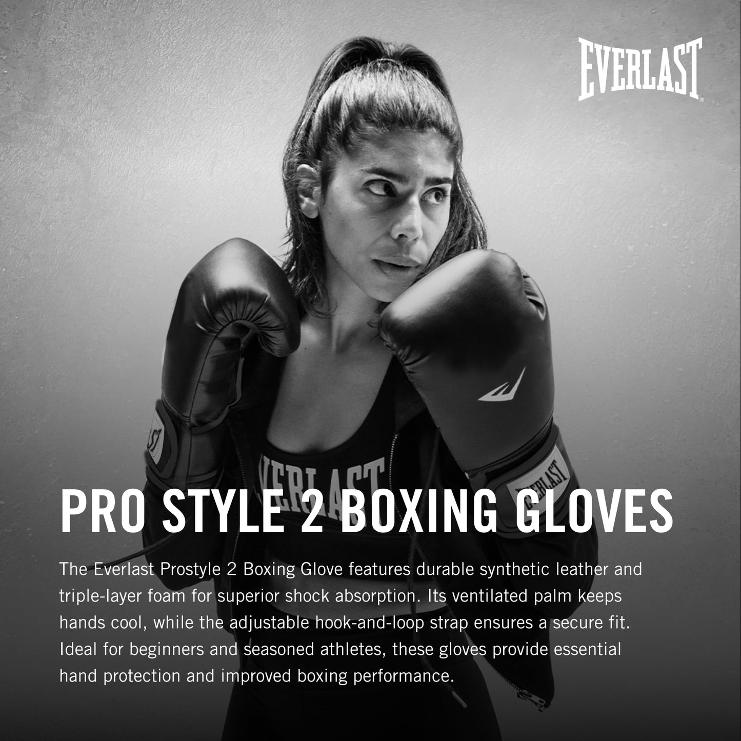 Everlast Pro Style Boxing Gloves – Premium Synthetic Leather, Breathable, Hook & Loop Closure, Odour-Fighting – Adult Size, Great for Boxing, Sparring, Heavy Bag Workouts, Mitt Work