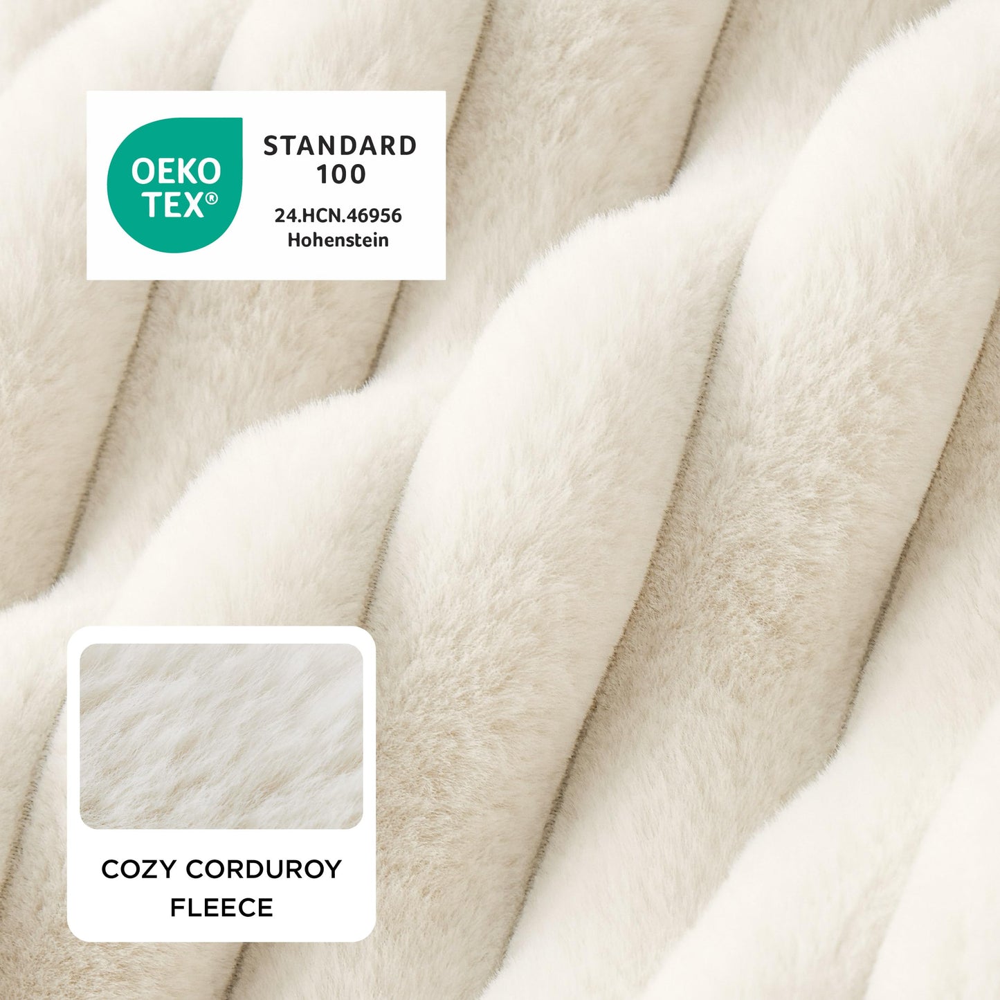 Bedsure Cute Dog Bed for Small Medium Dogs - Washable Furry Puppy Beds, Rectangle Orthopedic Corduroy Fleece Pet Beds with Removable Zipper Cover, Cream, 25Inches