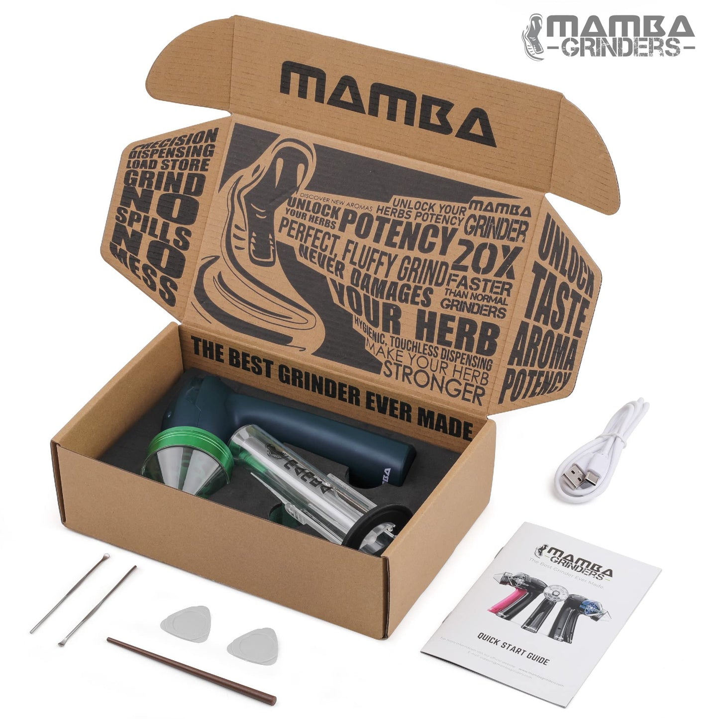 Mamba Electric Portable Grinder. USB Powered Essential Kitchen Mill for Grinding,Loader XL V2-55 2g