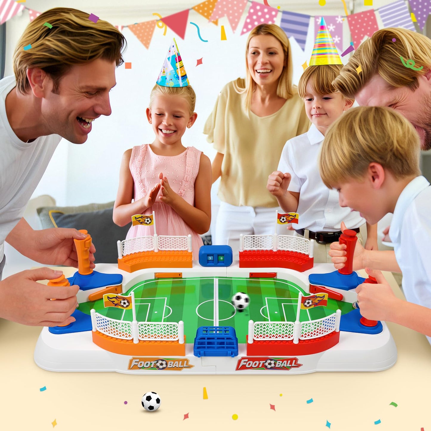 Mini Foosball Table Game for Kids Soccer Game Set Gifts Boys Toy Football Games Board for Indoor Sports Game Room Pinball Interactive Birthday Gift Toys for 3 4 5 6 7 8-12 Year Old Family Gatherings
