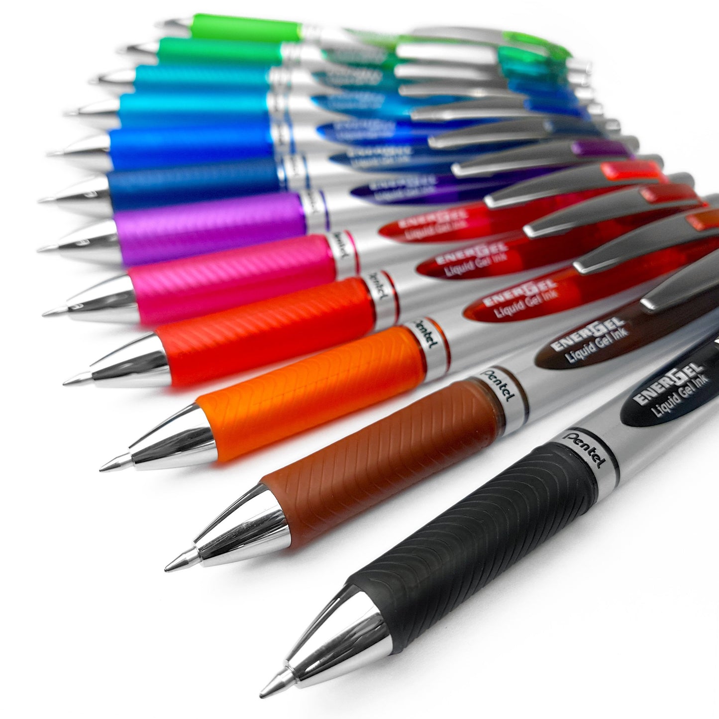 ENERGEL Pentel XM BL77 - Retractable Liquid Gel Ink Pen - 0.7mm - 52% Recycled - Wallet of 9 - Purple