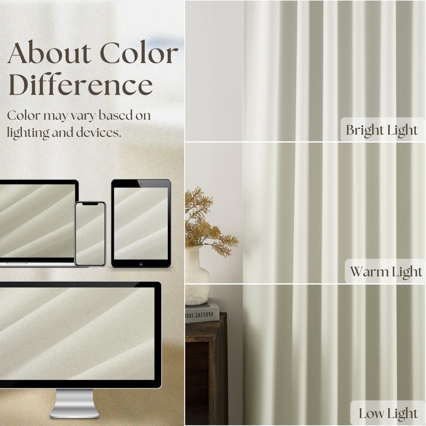 Black Out Linen Curtains for Bedroom 96 Inches Long Pleated Back Tab Rod Pocket Living Room Drapes Thermal Insulated with White Backing Blackout Linen Curtains 2 Panels Set 52x96 Inches White Ivory