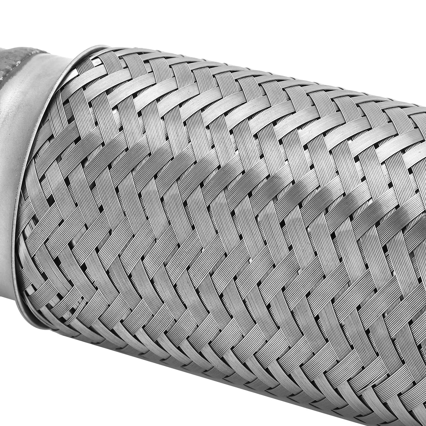 Stainless Steel Exhaust Flex Pipe, 2.25x12in Woven Exhaust Repair Flexible Pipe Bellows Flex Joint 57mm Stainless Steel for Car