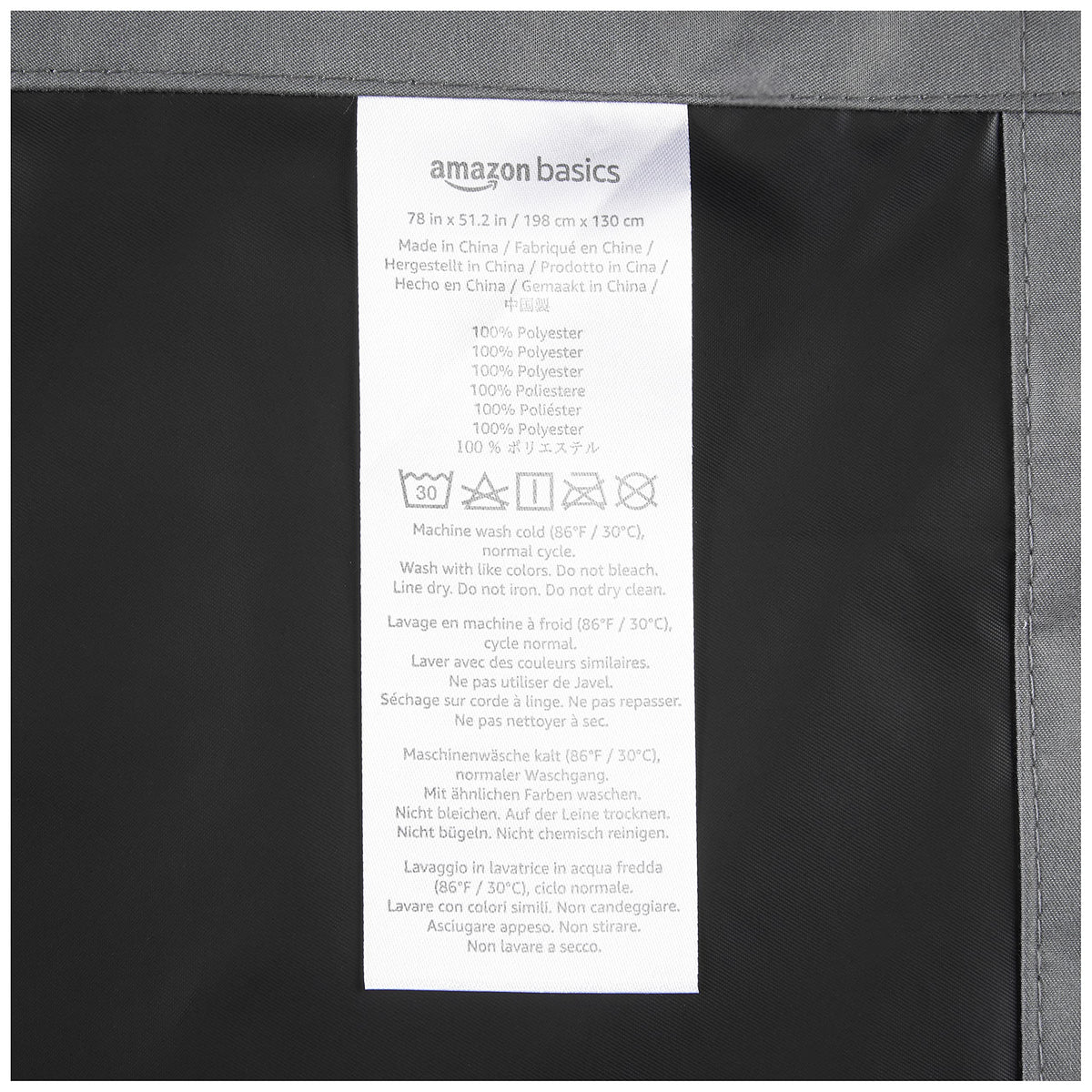 Amazon Basics Portable Window Blackout Curtain Shade with Suction Cups for Travel, Kids, and Baby Nursery - 127cm W x 198.12cm L, Dark Gray - 2-Pack