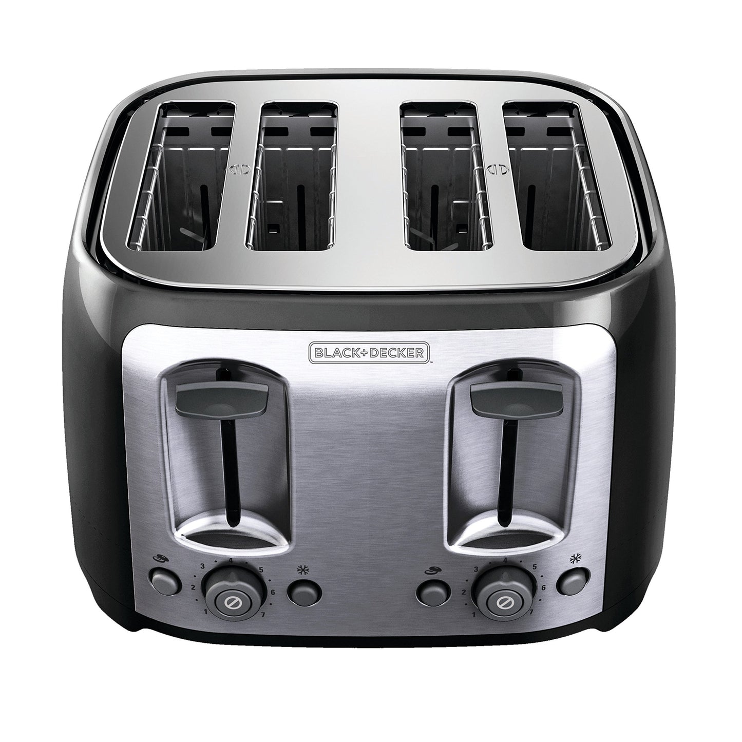 BLACK+DECKER Toaster, 4 Slice, Extra Wide Slots for Bagels and Artisan Breads, Black, TR1478BD