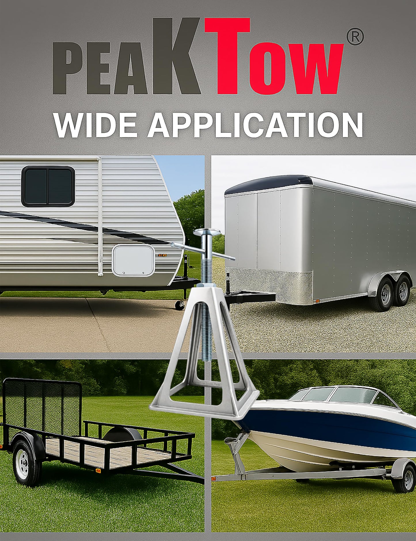 PEAKTOW RV Trailer Camper Aluminum 6,000 lbs 17” Extends Stabilizer Stacker Jack Stand 4PK