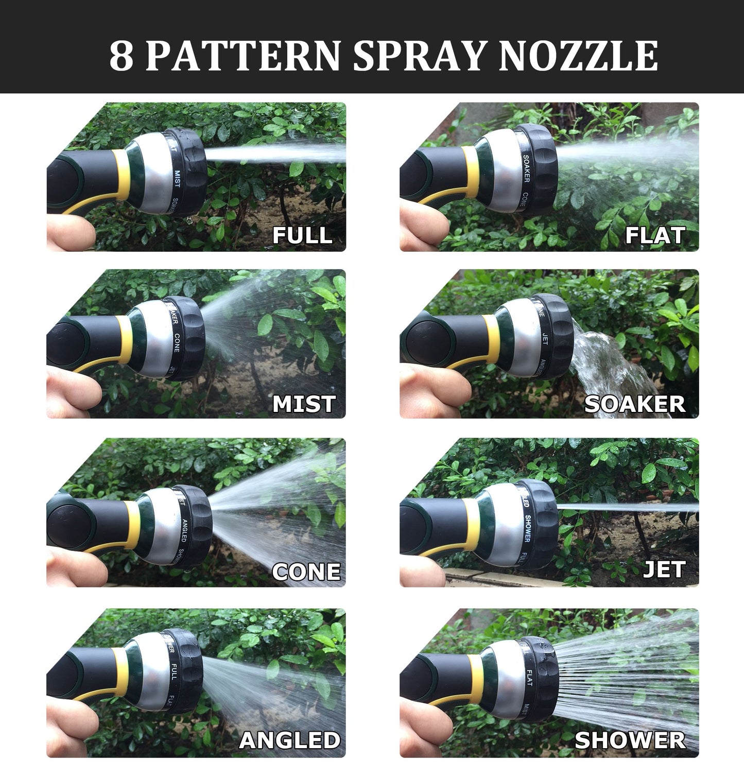 TheFitLife Flexible and Expandable Garden Hose - Latex Water Hose with Retractable Fabric, Solid Brass Fittings and Nozzle, Kink Free, Lightweight, Collapsible Expending Hose (100 FT, Black-Green)