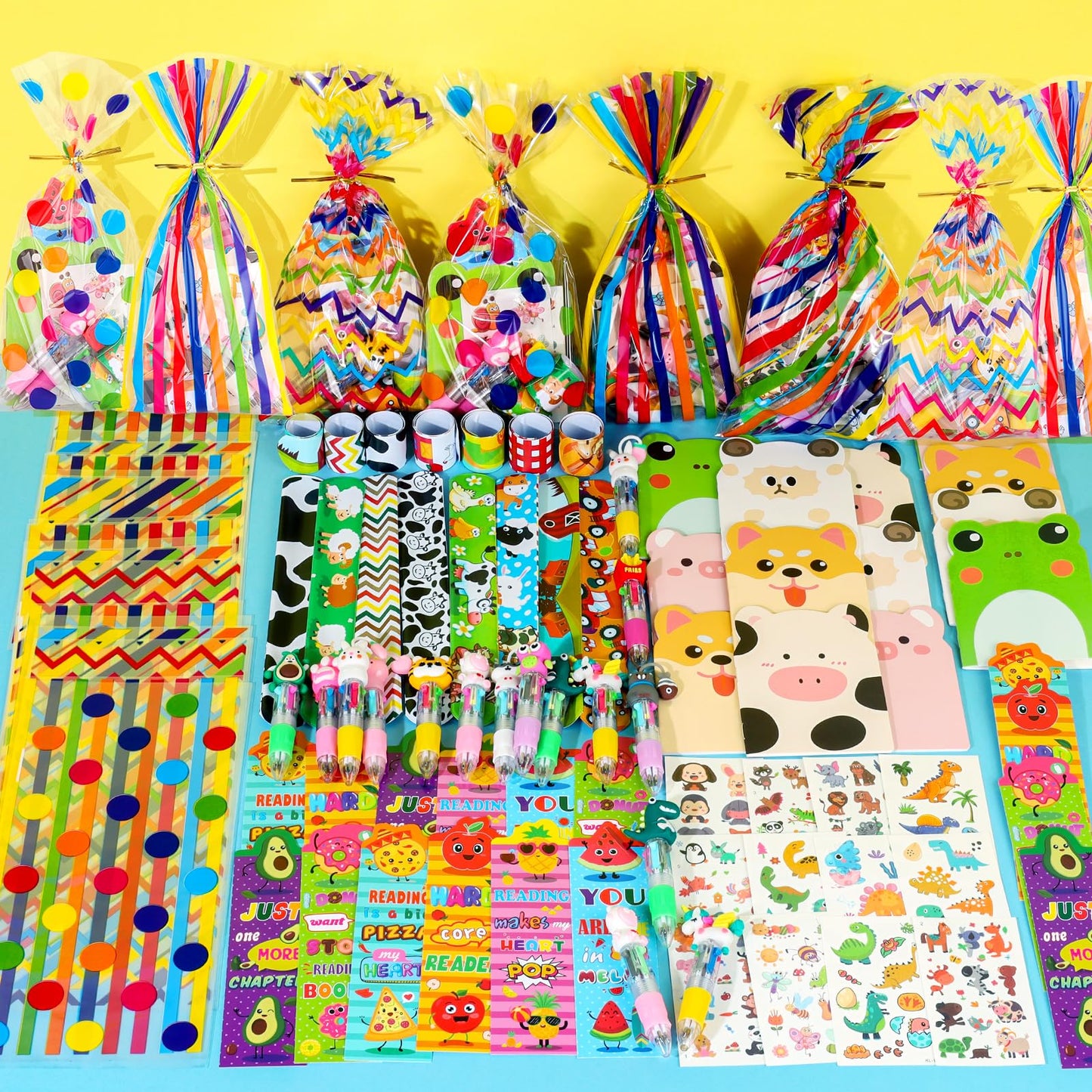 Stationery Party Pack, 24 Pack Birthday Goodie Bags with Multicolor Pen Mini Notebooks for Goodie Bag Classroom Gifts Class Rewards Prizes
