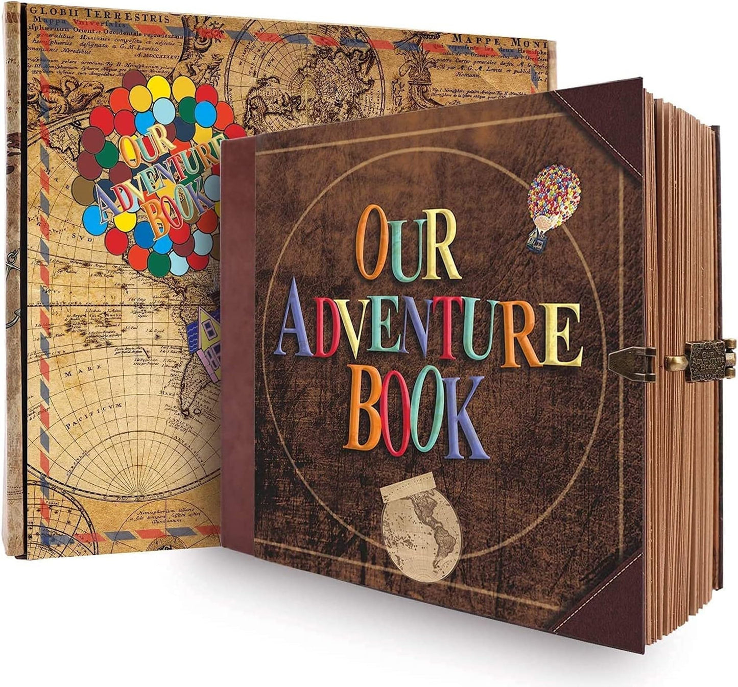 Our Adventure Book Scrapbook Photo Album Retro Style Embossed Letter Cover Travel Diary Journal Scrap Book Kit For Couples Memory Book For Anniversary Wedding,Best Friend Gift
