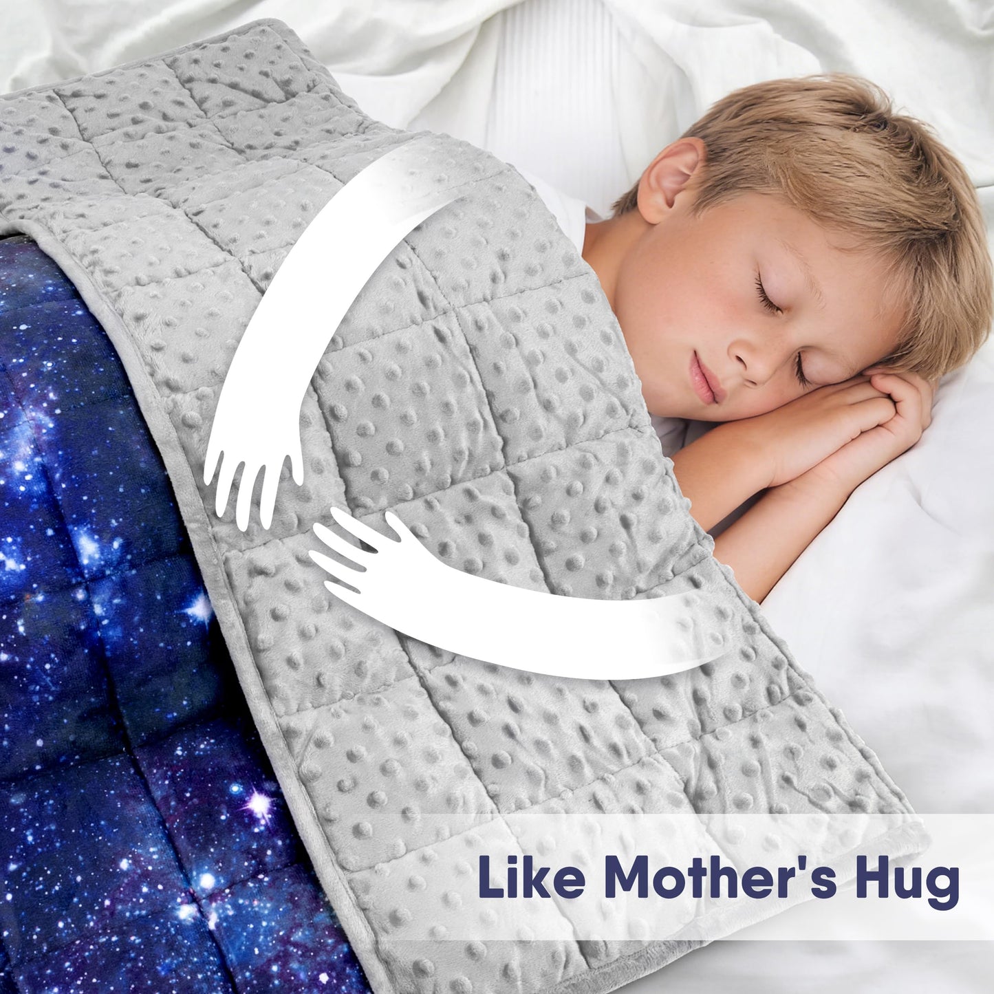 Solfres 7lbs Weighted Blanket, 41 x 60 Inches, Printing Heavy Blanket 7 Pounds, Ultra Soft and Cozy, Stars, Sensory Items, Universe Galaxy