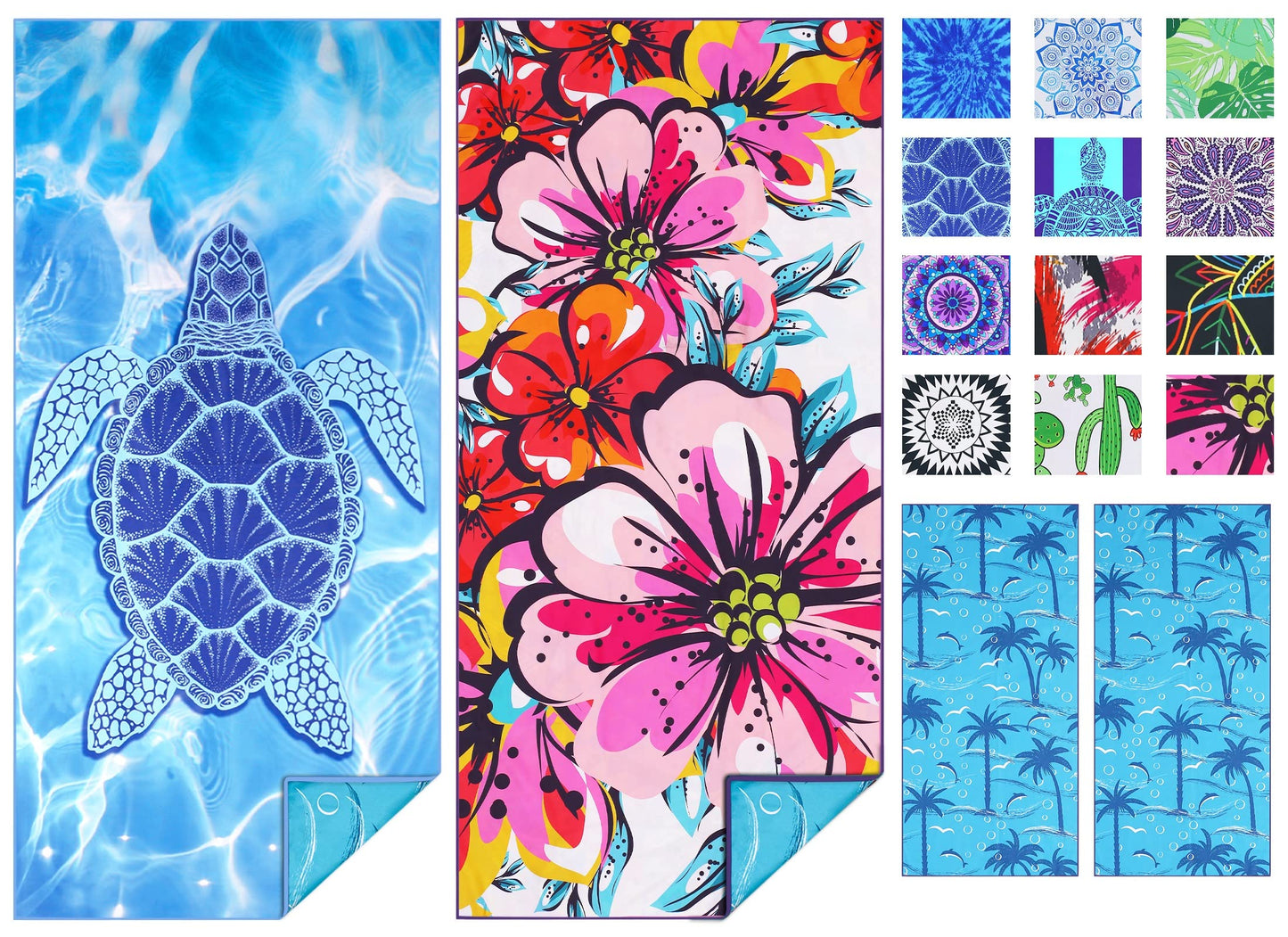 2 Pack Microfiber Thin Beach Towel Lightweight 71x32 Oversized Extra Large Sand Free Towels Quick Dry for Travel Pool Yoga Gym Sports Beach Accessories Vacation Essential Gift