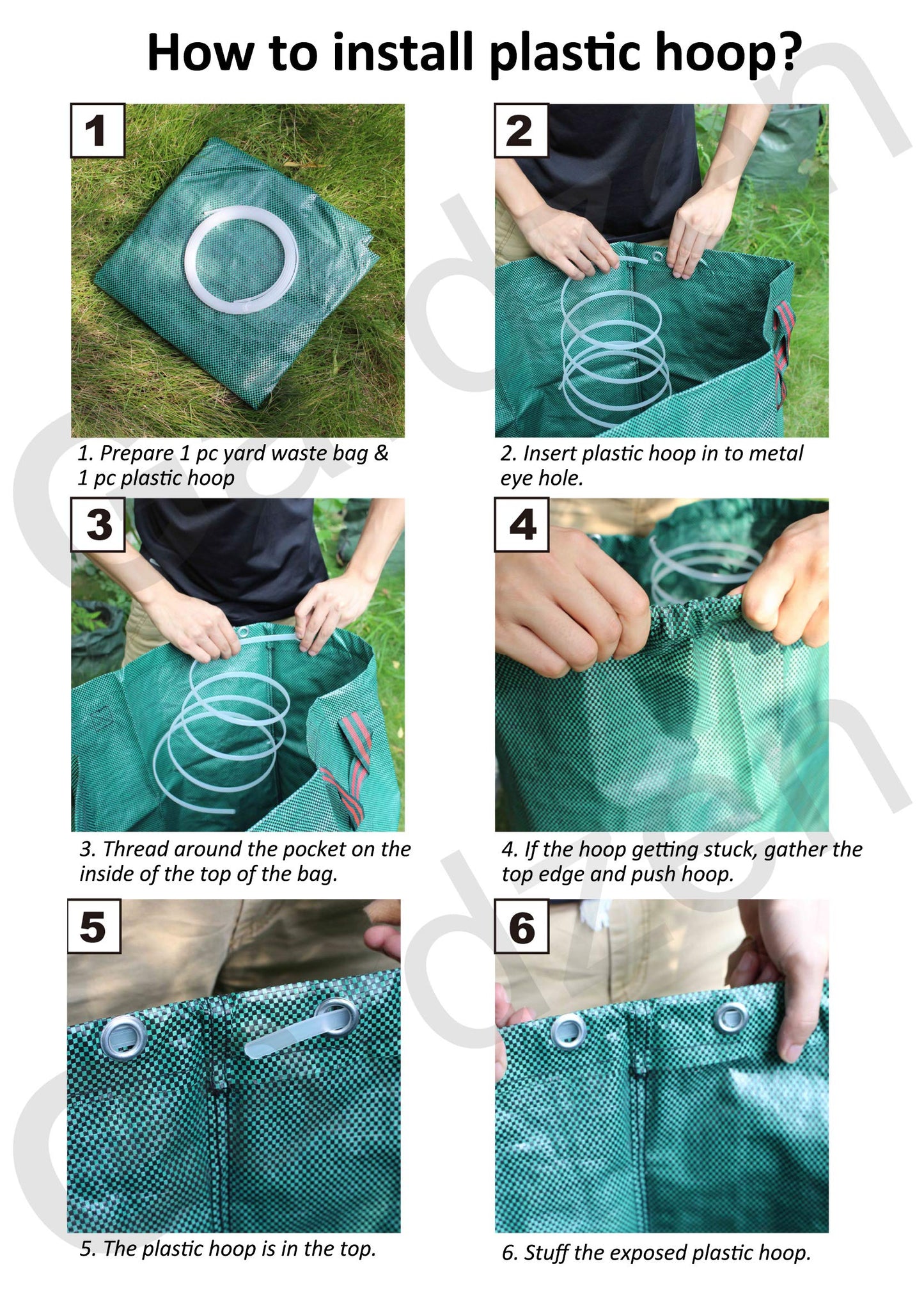 Gardzen 2-Pack 132 Gallons Garden Bag - Reuseable Heavy Duty Gardening Bags, Lawn Pool Garden Leaf Waste Bag