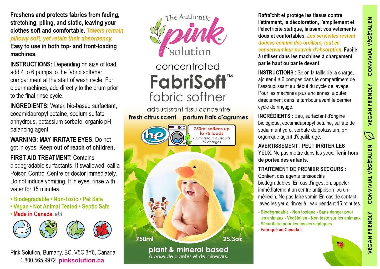 Pink Solution FABRISOFT - Fabric Softener 750ml (2 Pack)
