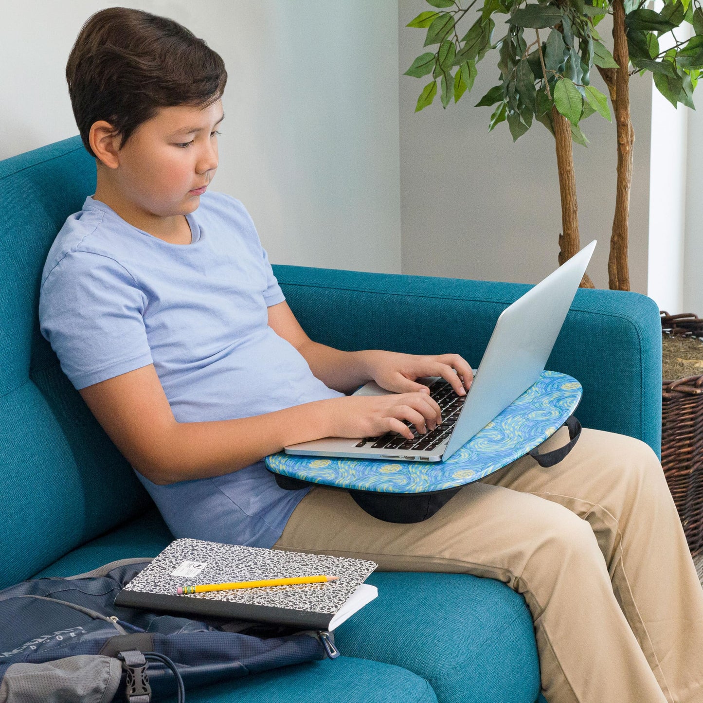 LAPGEAR MyStyle Portable Lap Desk with Cushion - Starry Blue - Fits up to 15.6 Inch Laptops - Style No. 45339