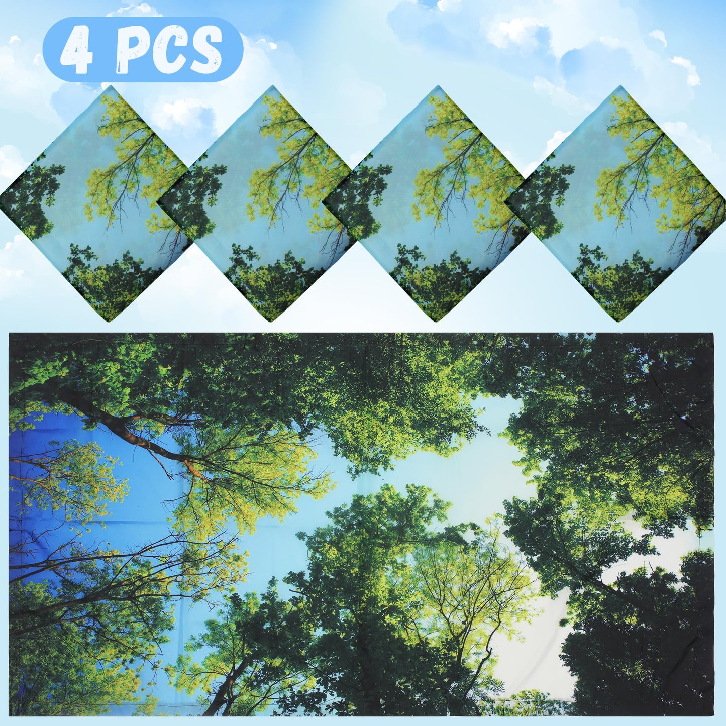 4 Pack Fluorescent Light Cover with 4 x 2 Feet Magnetic,DDFS Fluorescent Light Covers for ceiling lights magnetic Forest